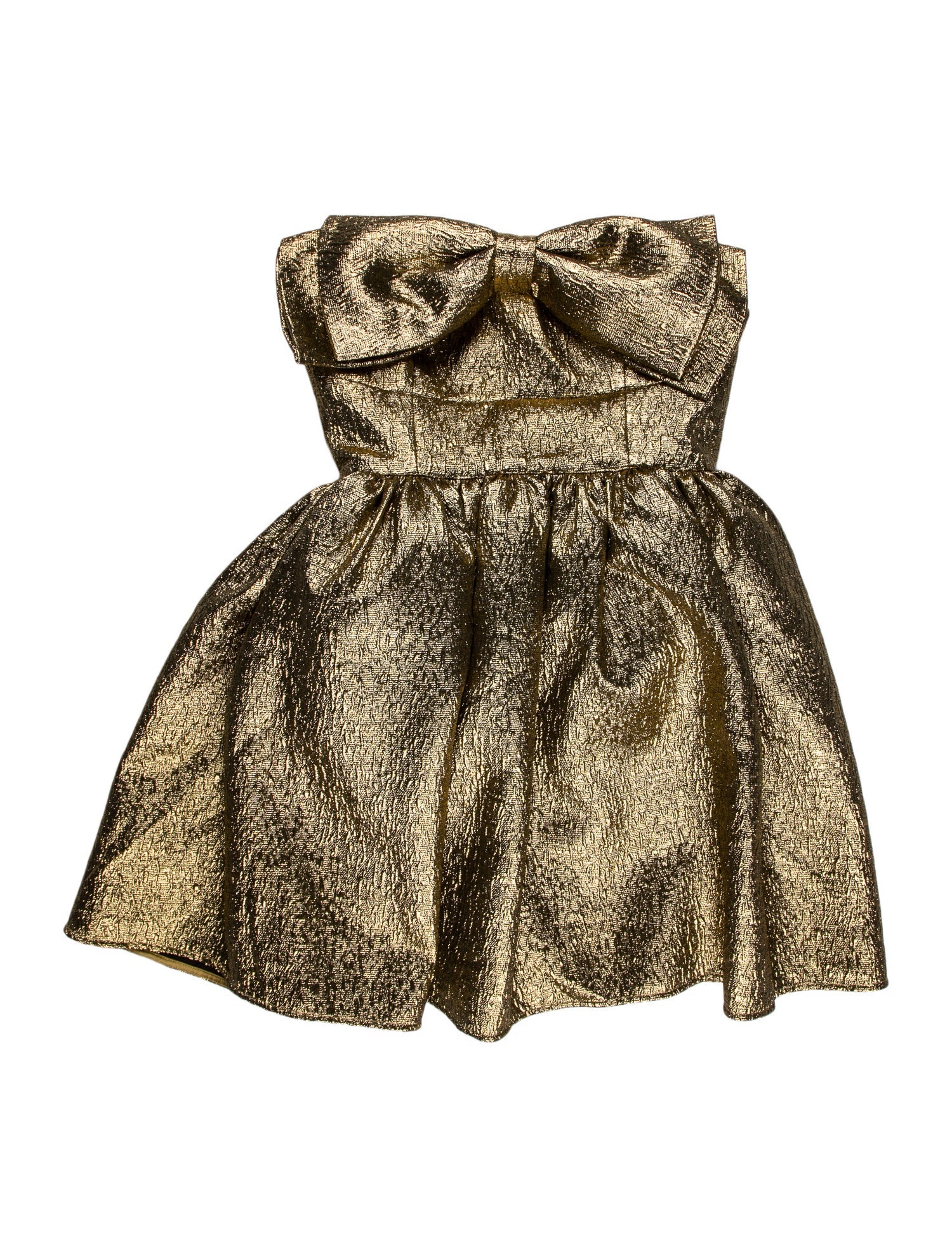 Self-Portrait Gold metallic jacquard mini dress Mini Dress w/ Tags