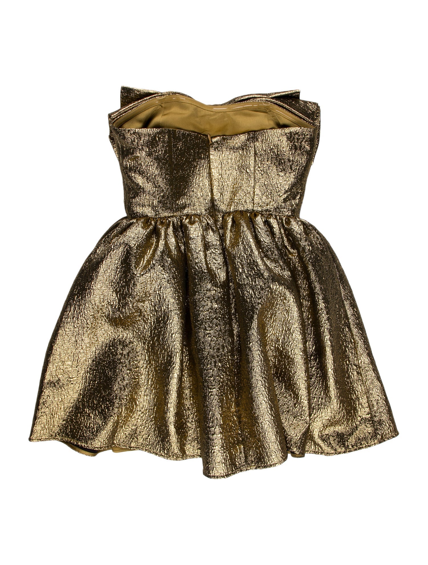 Self-Portrait Gold metallic jacquard mini dress Mini Dress w/ Tags