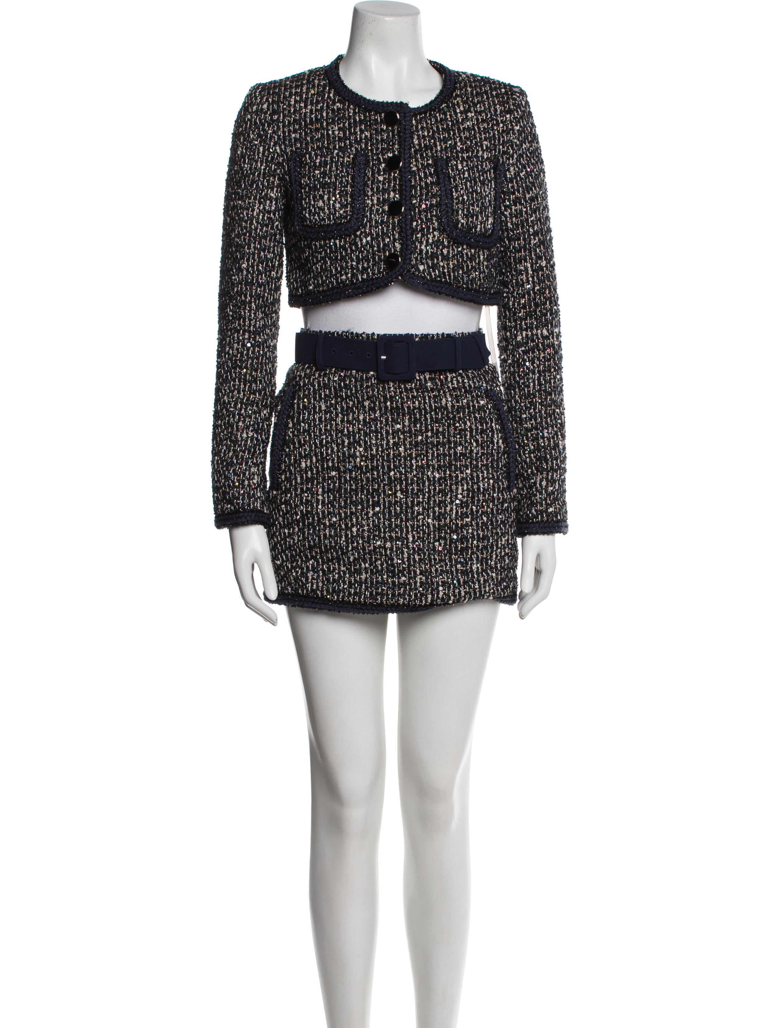 Self-Portrait Tweed Pattern Skirt Suit w/ Tags