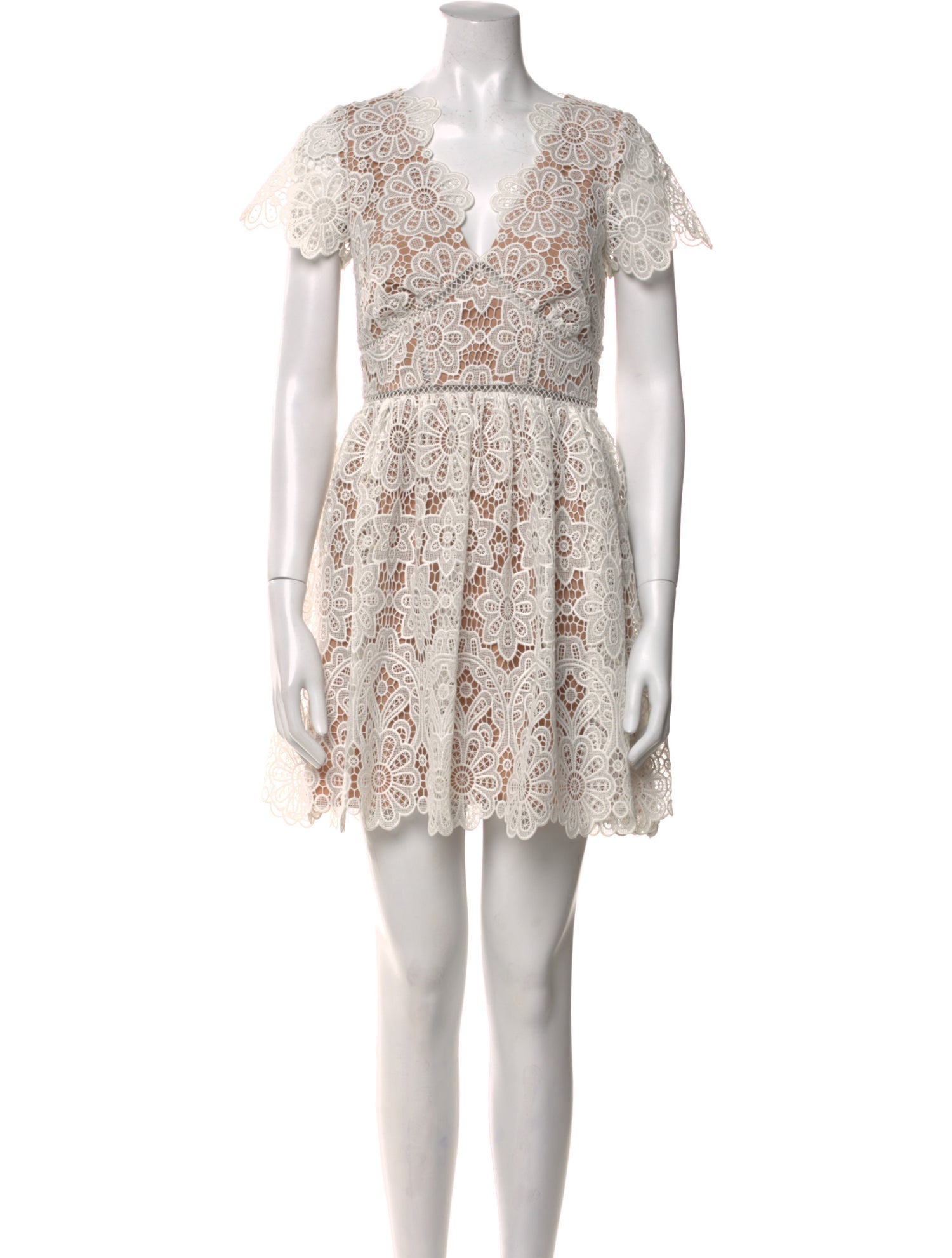 Self-Portrait Lace Pattern Mini Dress