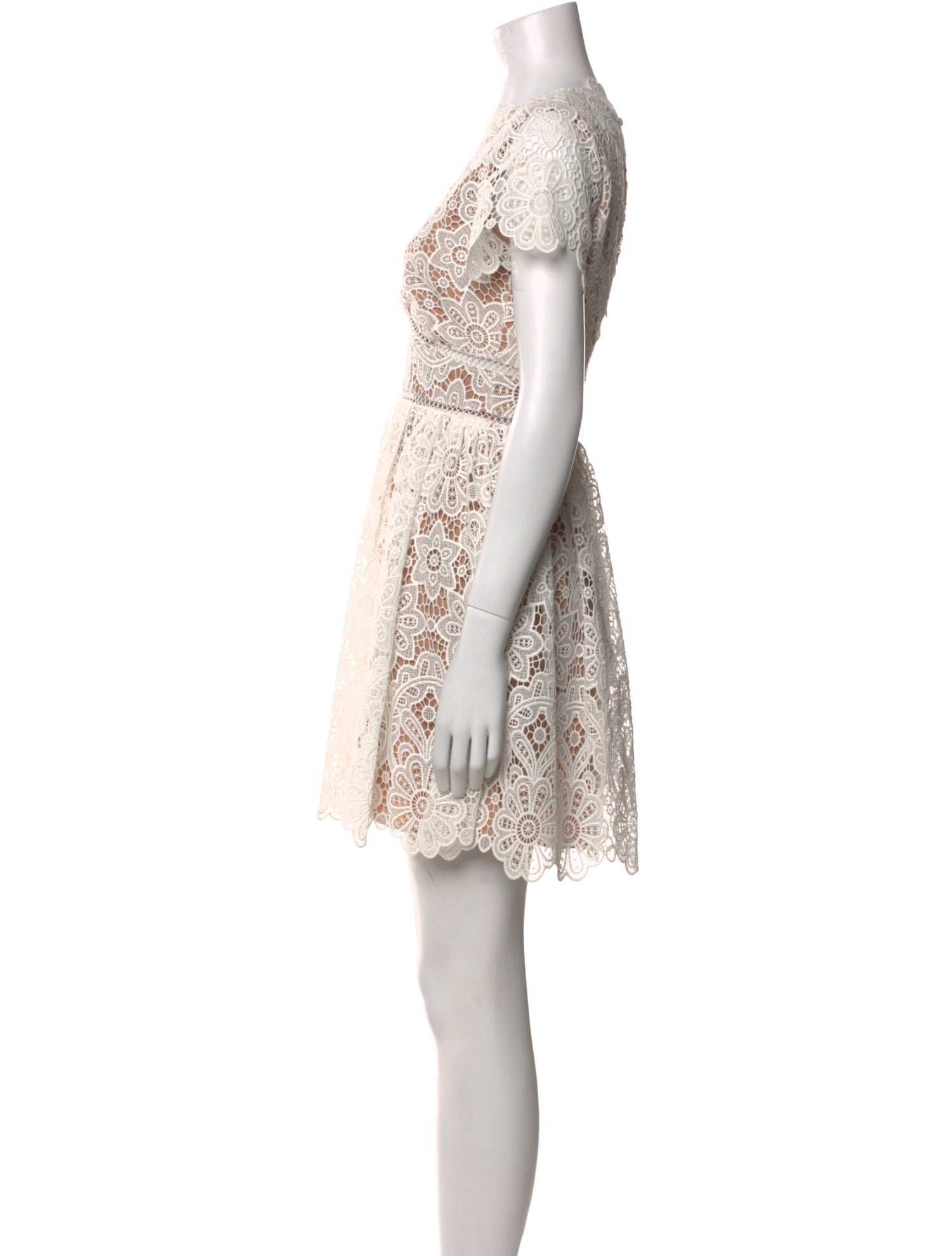 Self-Portrait Lace Pattern Mini Dress