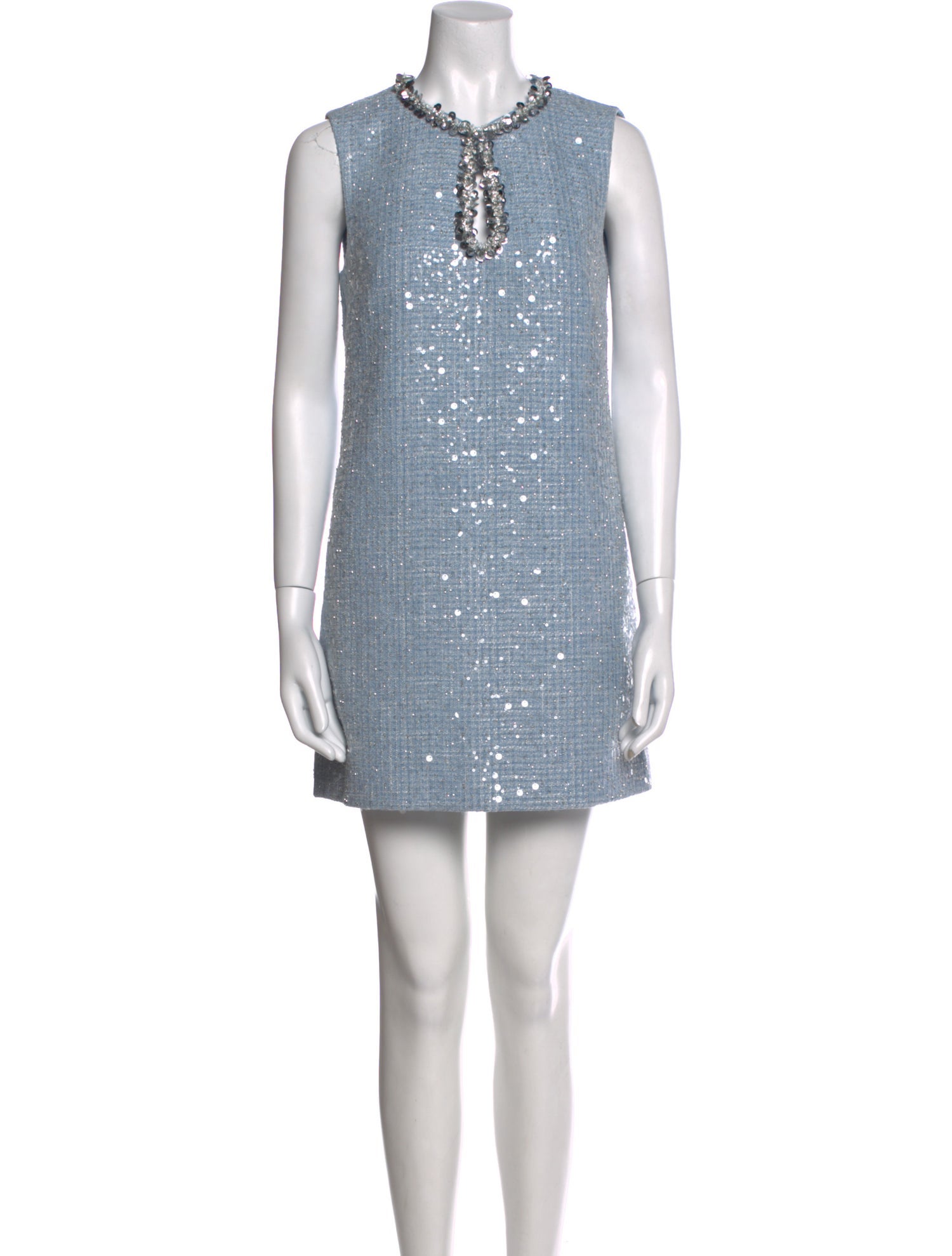 Self-Portrait Crew Neck Mini Dress