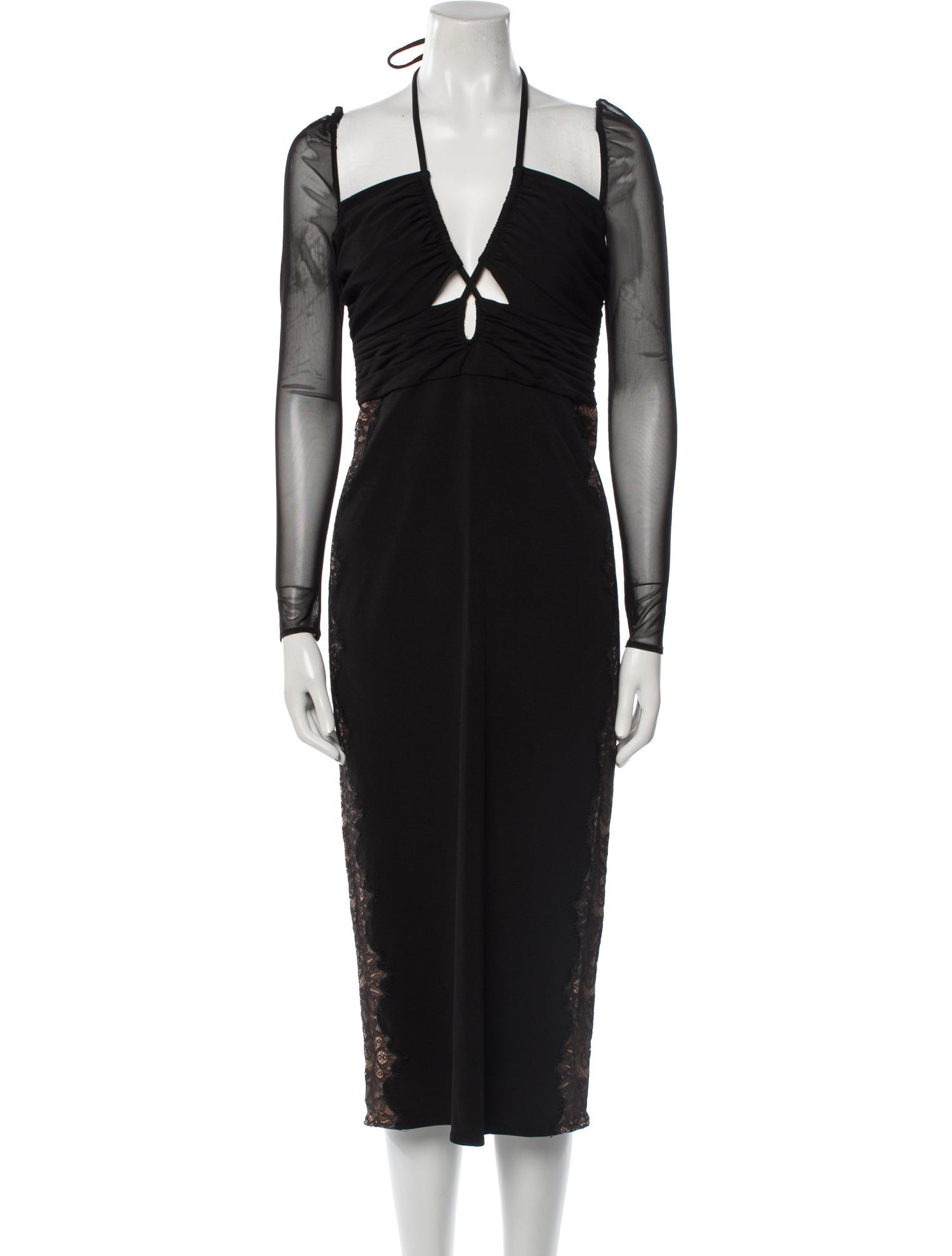 Self-Portrait V-Neck Midi Length Dress