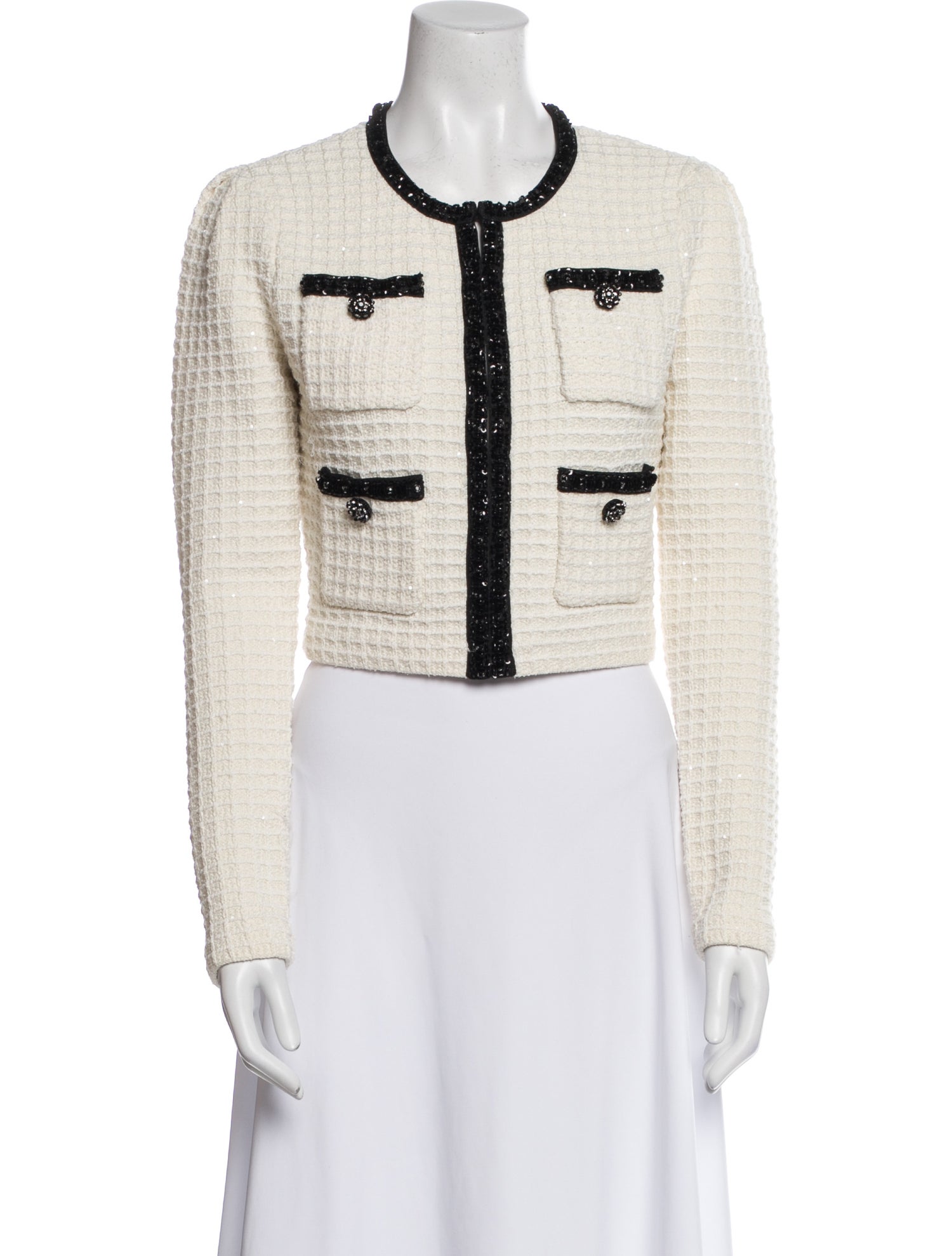 Self-Portrait Colorblock Pattern Evening Jacket