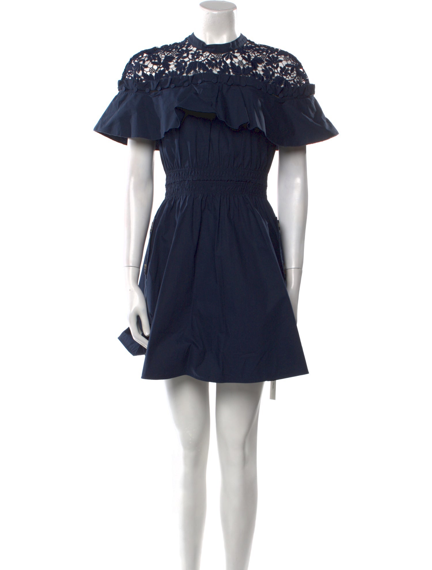 Self-Portrait Mock Neck Mini Dress