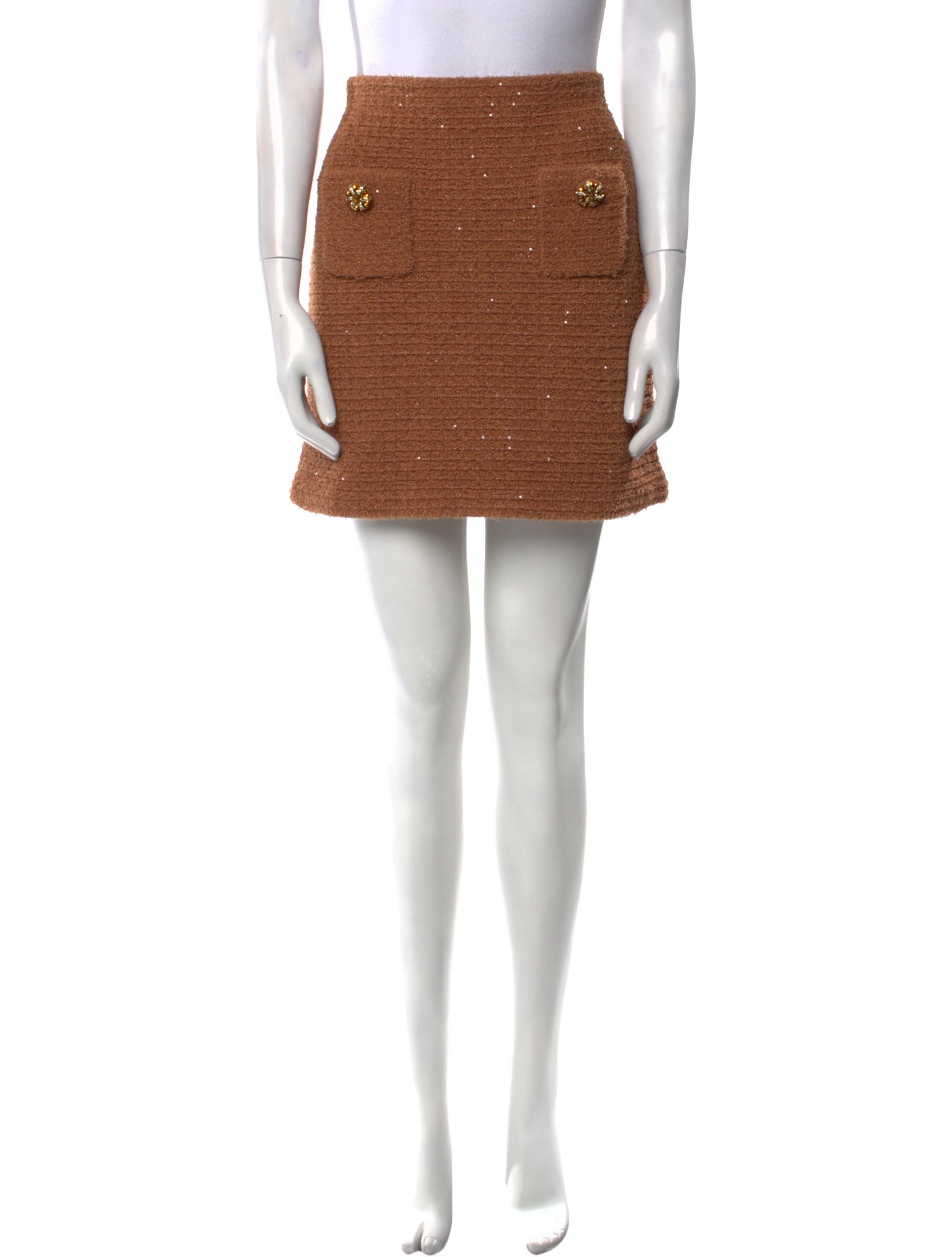 Self-Portrait Crystal Embellishments Mini Skirt