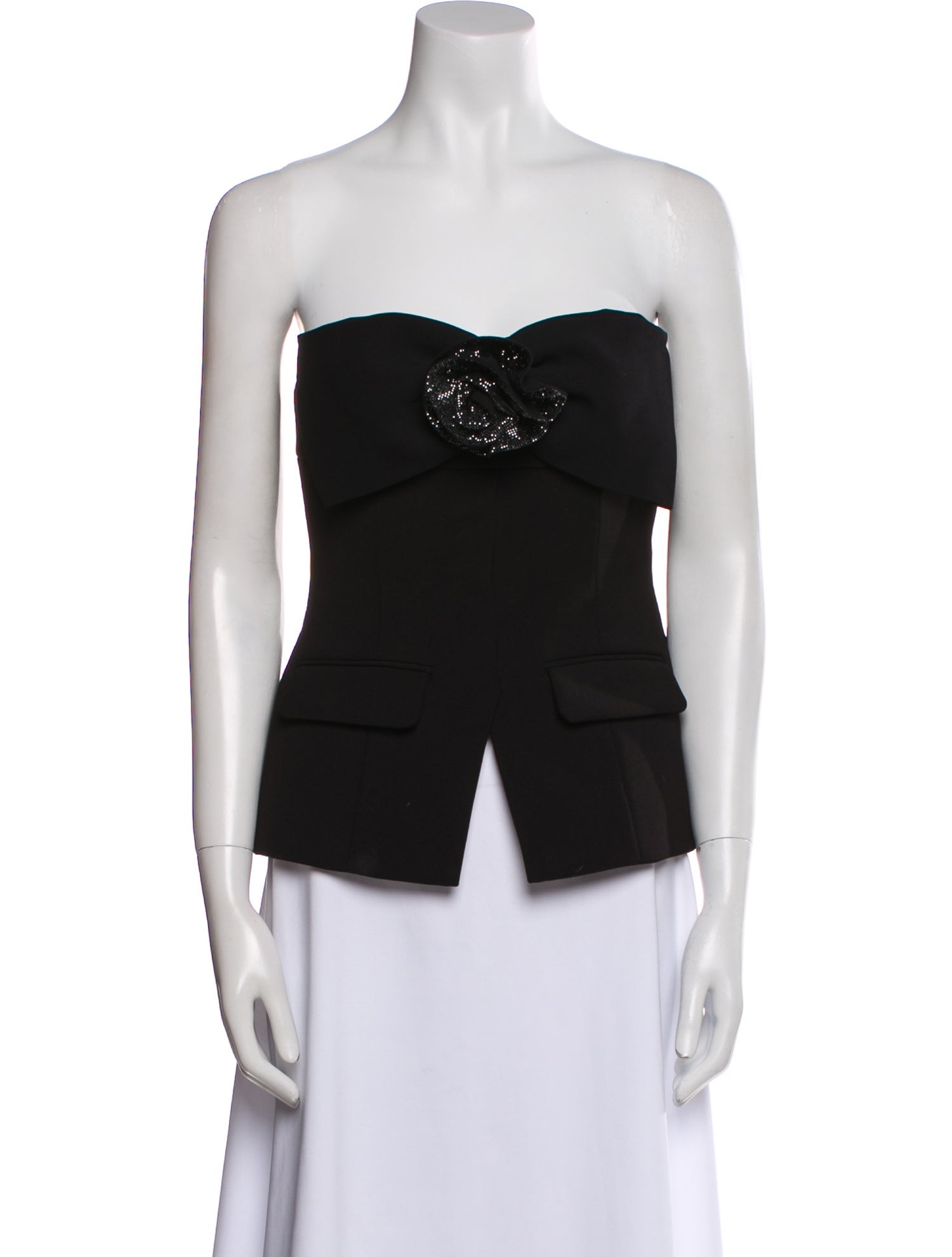 Self-Portrait Strapless Crop Top