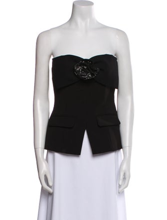 Self-Portrait Strapless Crop Top