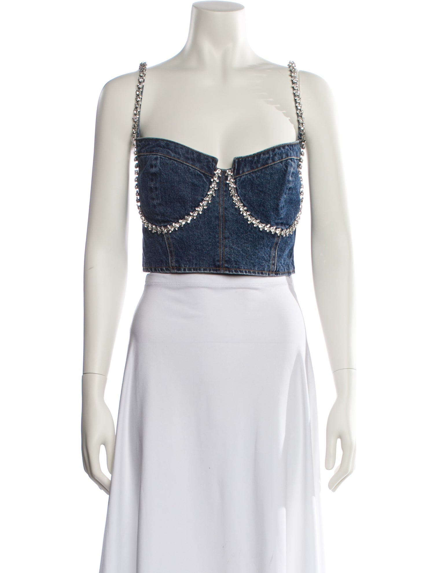 Self-Portrait Square Neckline Sleeveless Crop Top w/ Tags