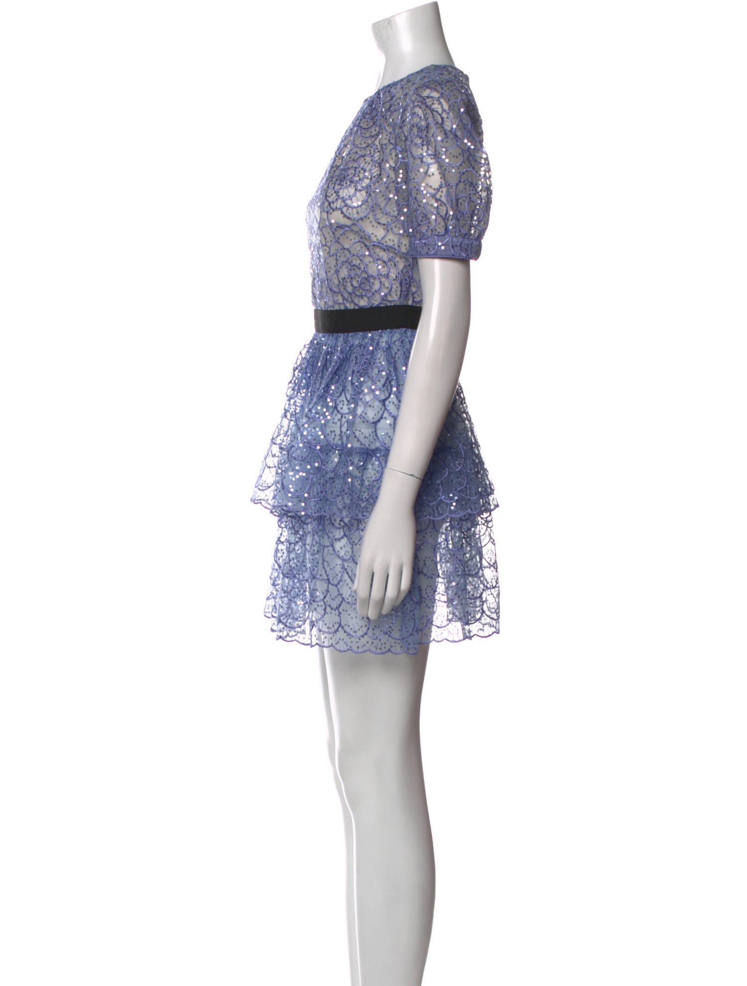 Self-Portrait Lace Pattern Mini Dress