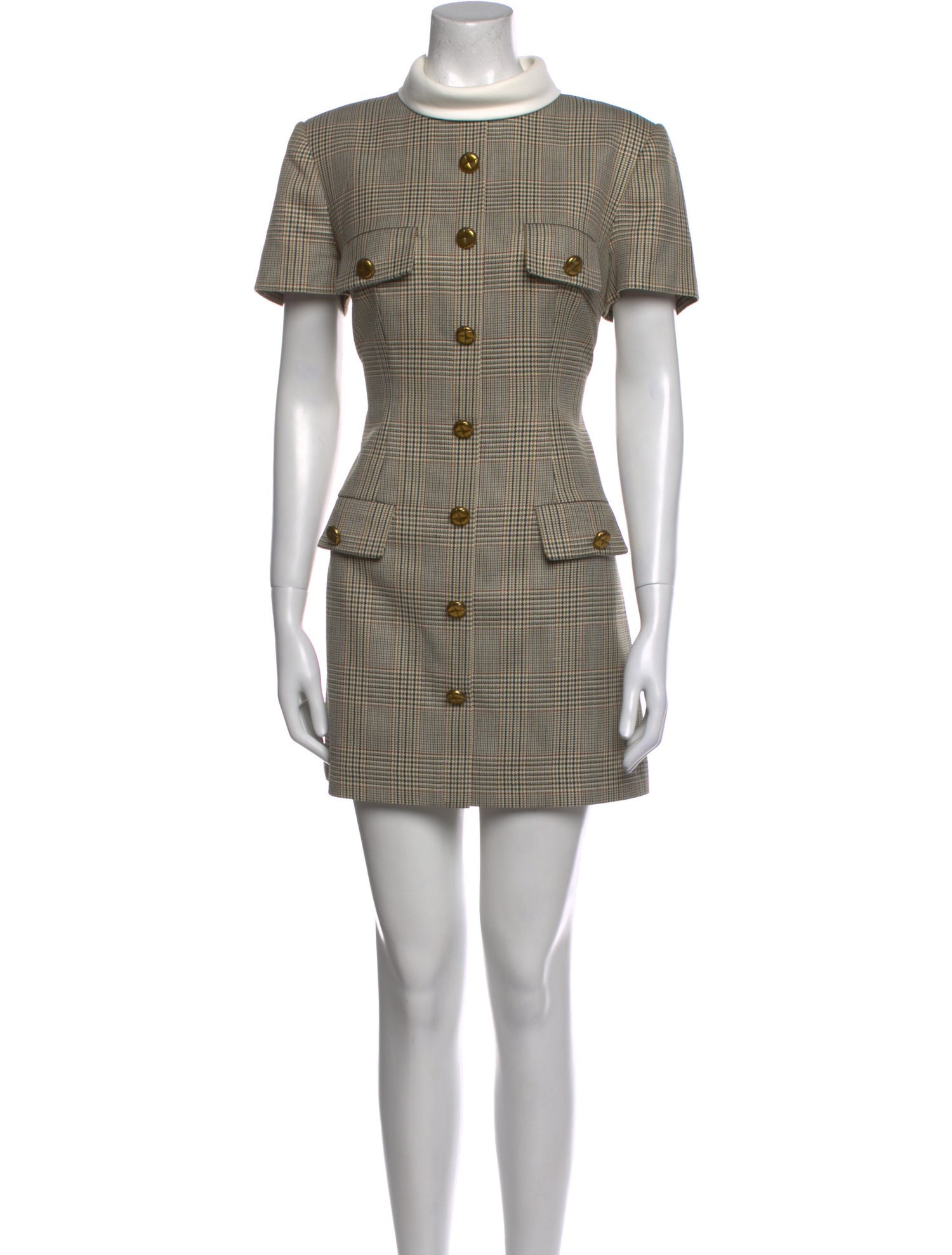 Self-Portrait Plaid Print Mini Dress