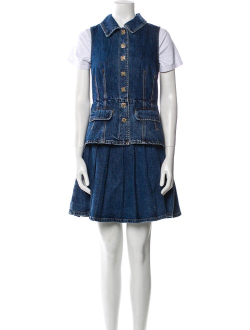 Self-Portrait Pleated Accents Skirt Set