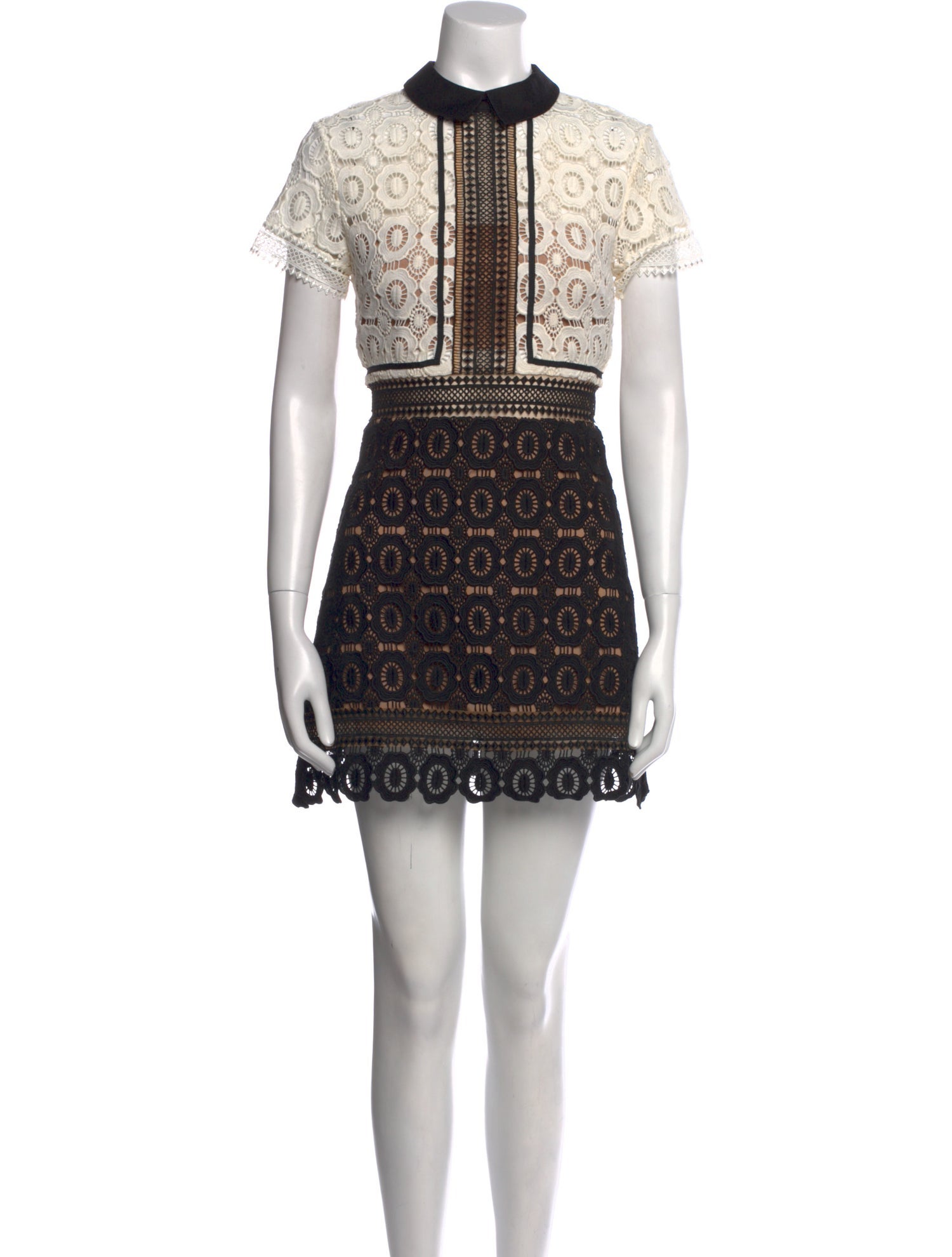 Self-Portrait Mock Neck Mini Dress