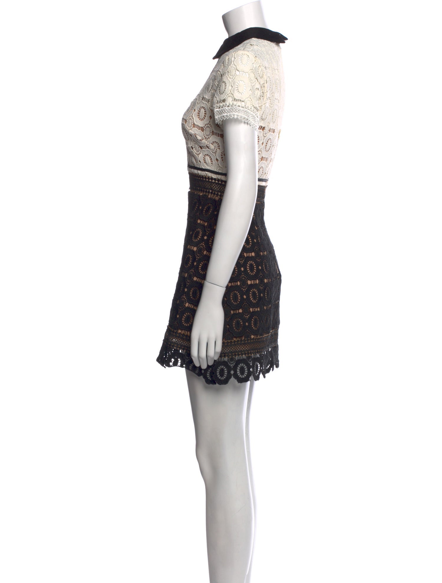 Self-Portrait Mock Neck Mini Dress