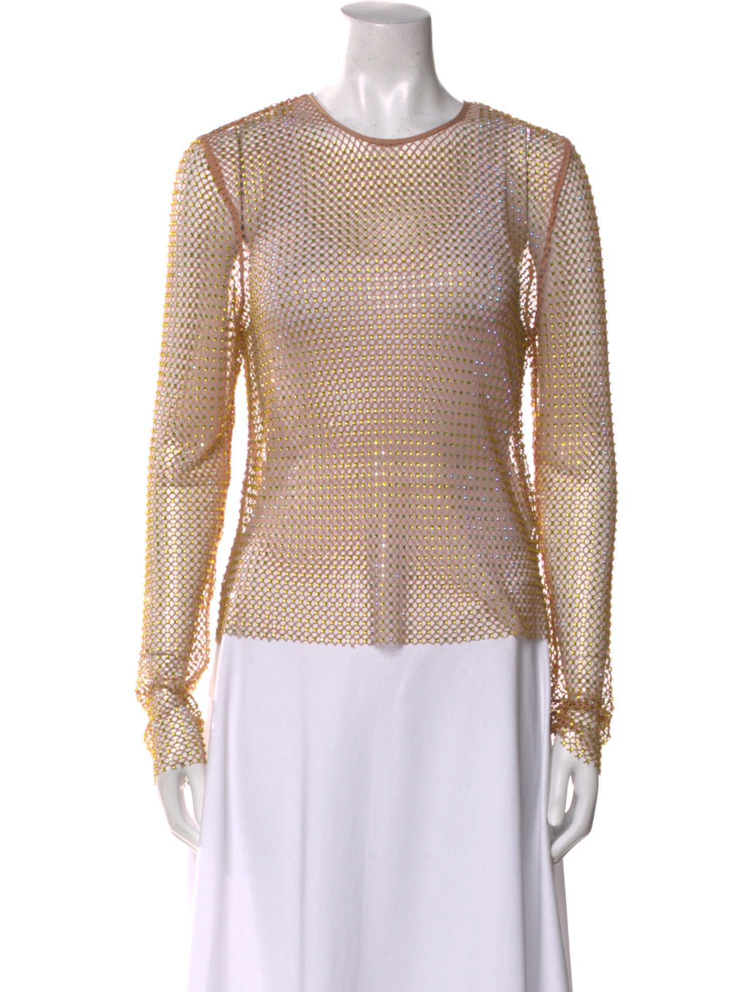 Self-Portrait Crew Neck Long Sleeve Top