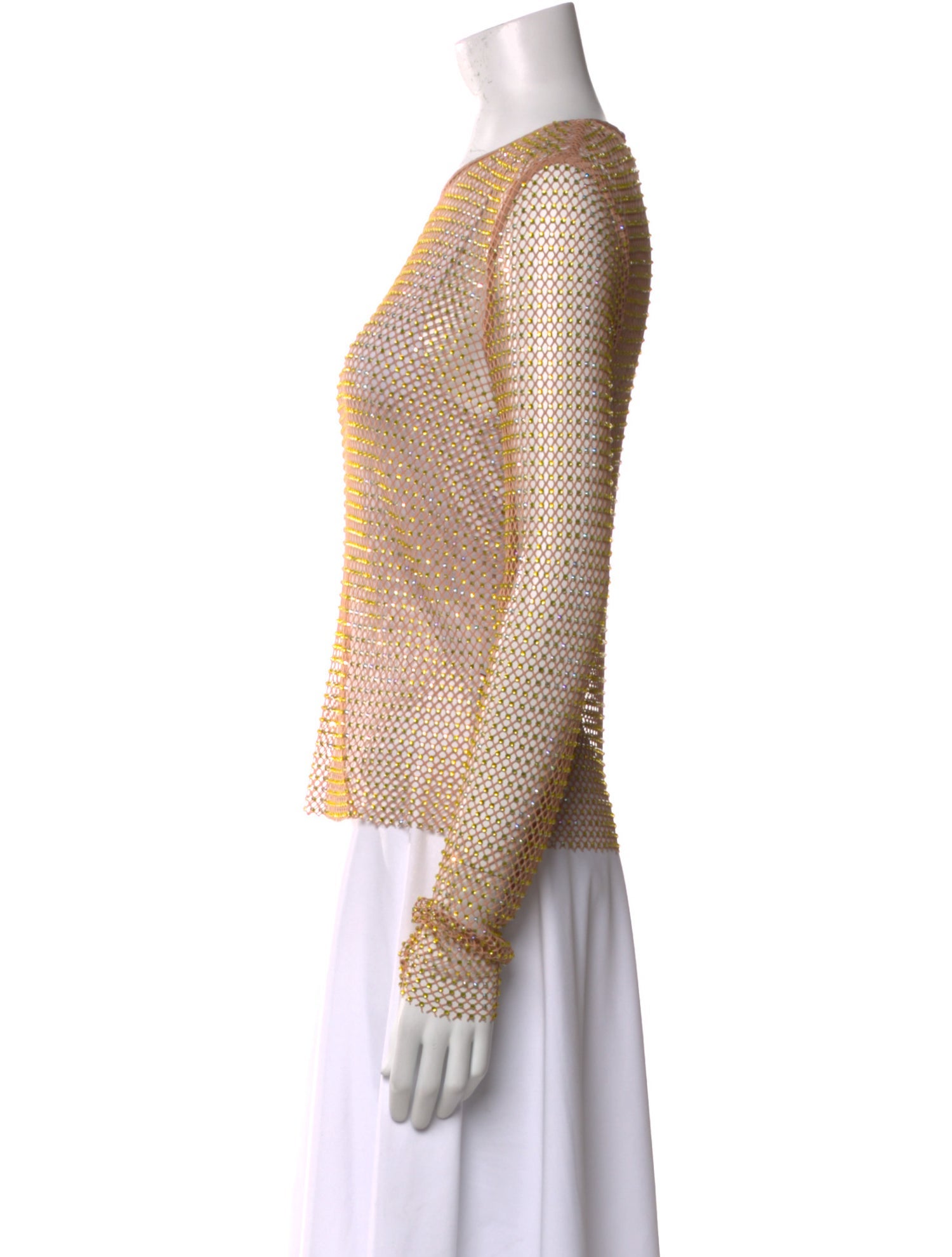 Self-Portrait Crew Neck Long Sleeve Top