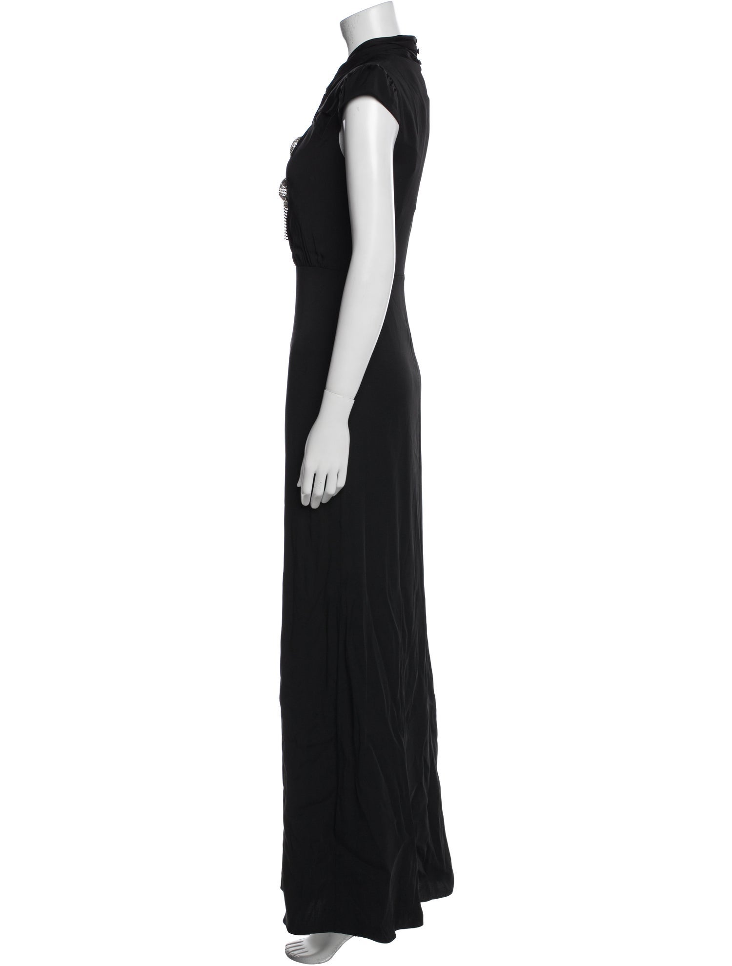 Self-Portrait Mock Neck Long Dress