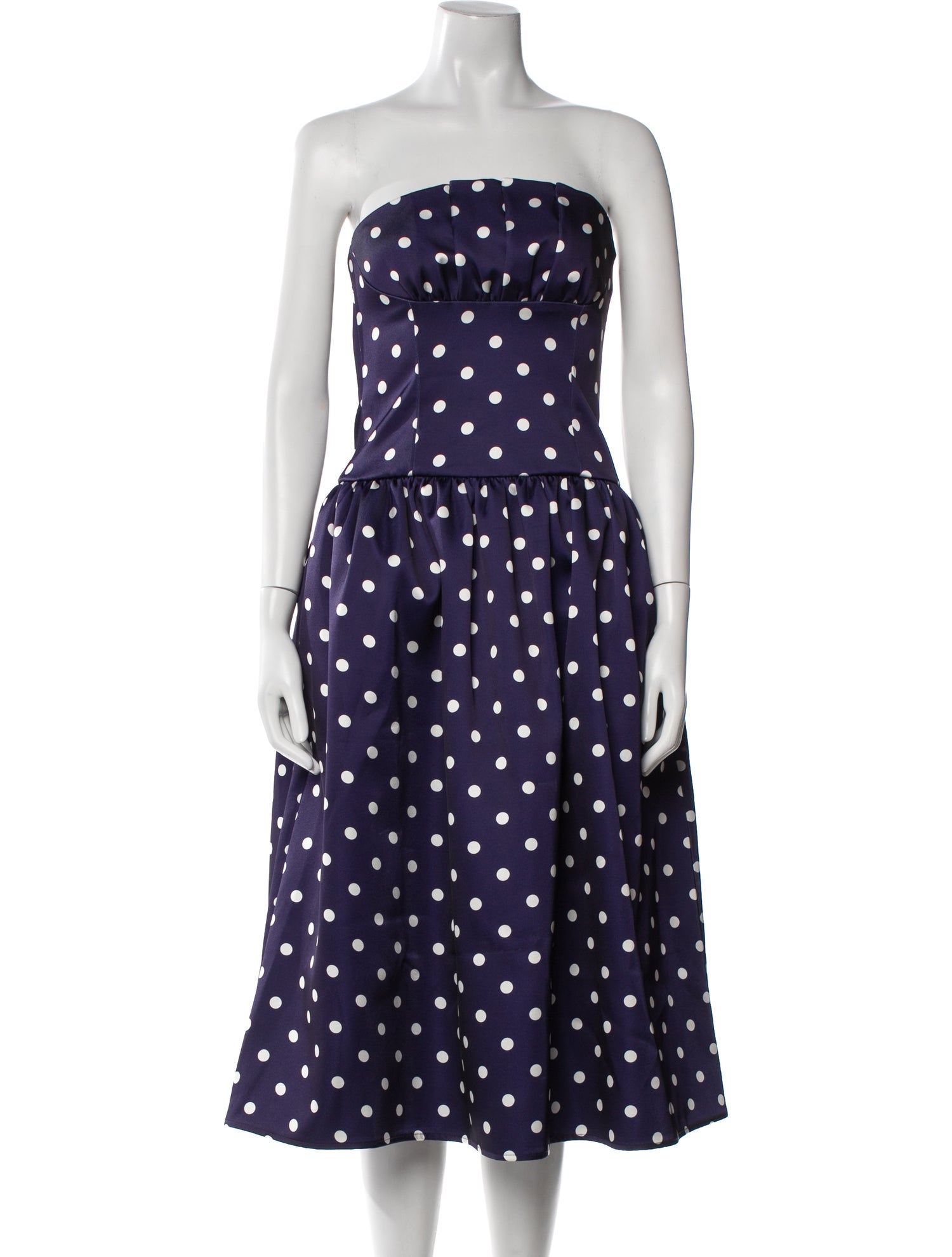 Self-Portrait Polka Dot Print Midi Length Dress
