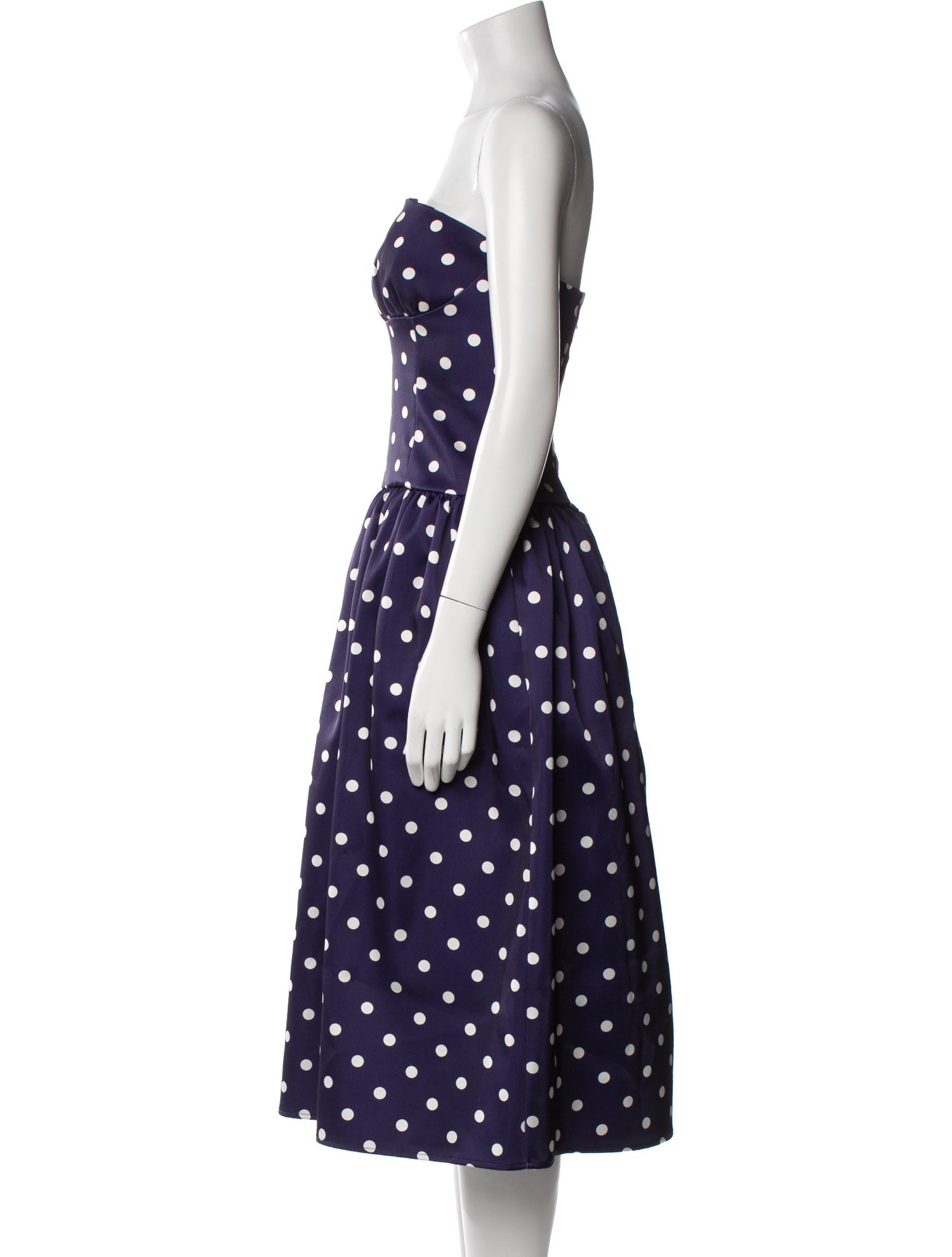 Self-Portrait Polka Dot Print Midi Length Dress