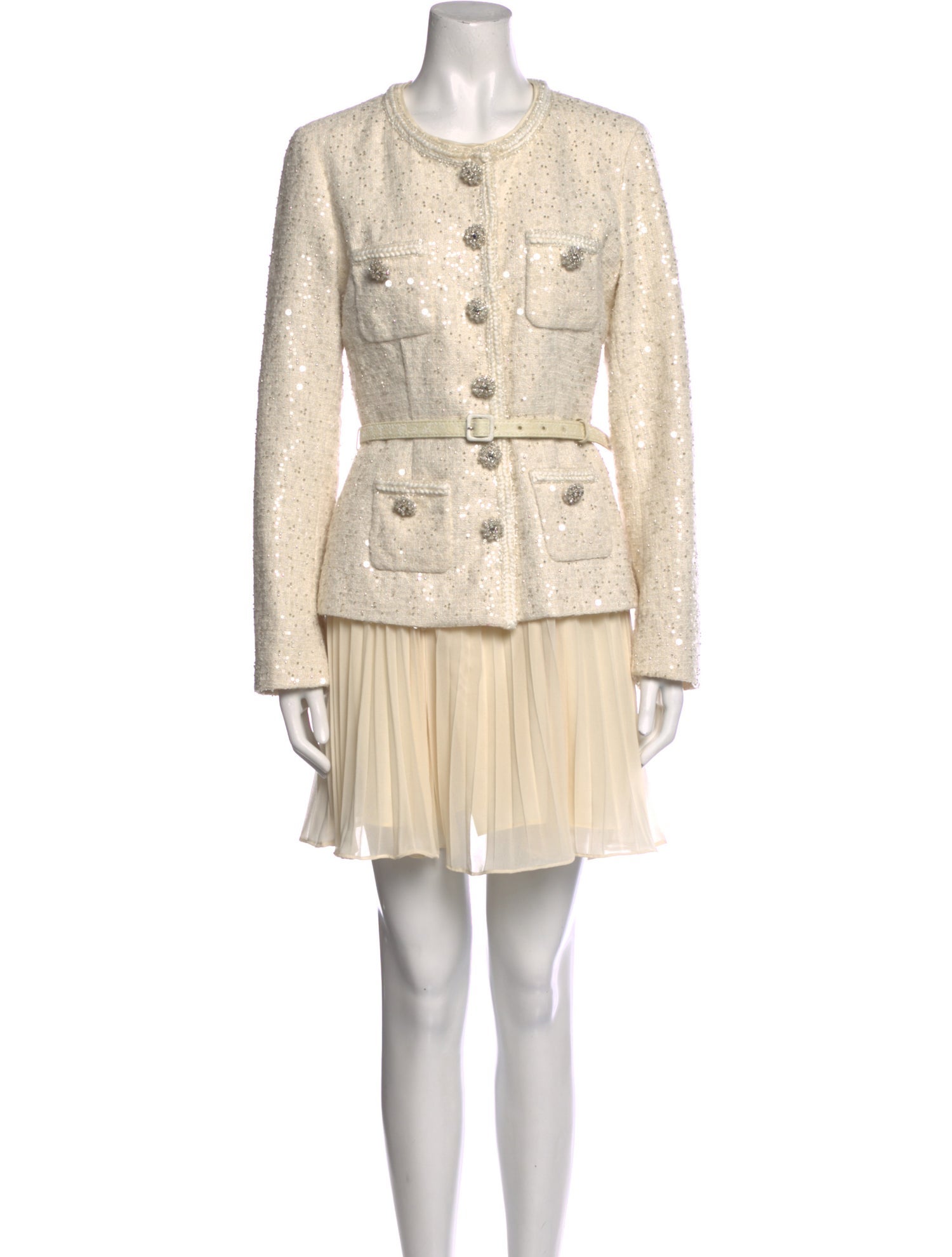 Self-Portrait Crew Neck Mini Dress