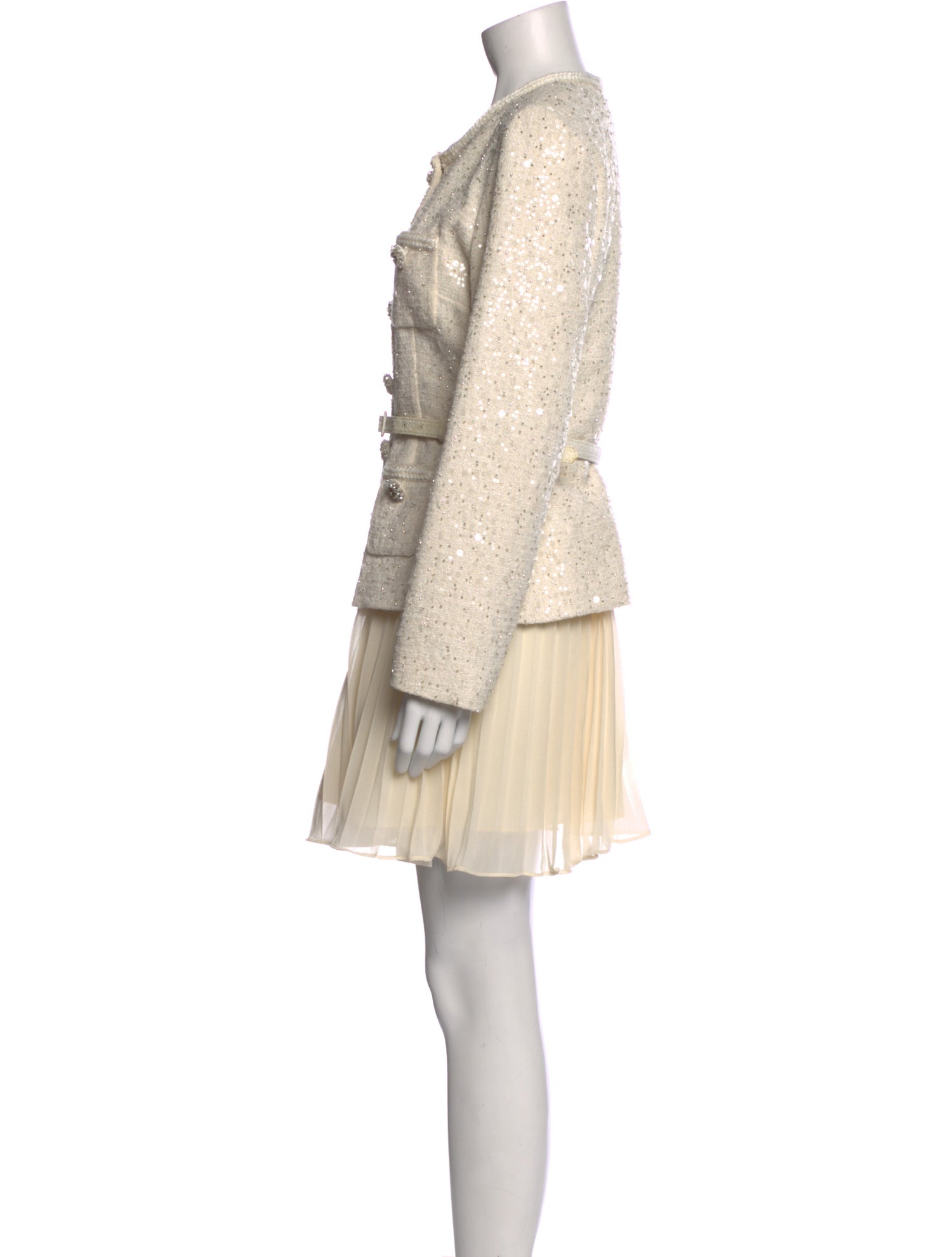 Self-Portrait Crew Neck Mini Dress