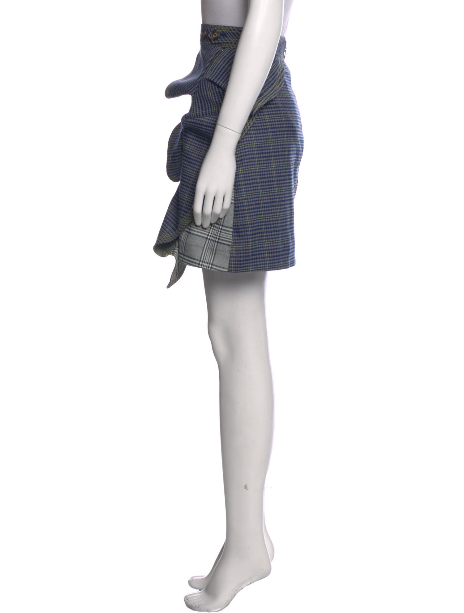 Self-Portrait Plaid Print Mini Skirt