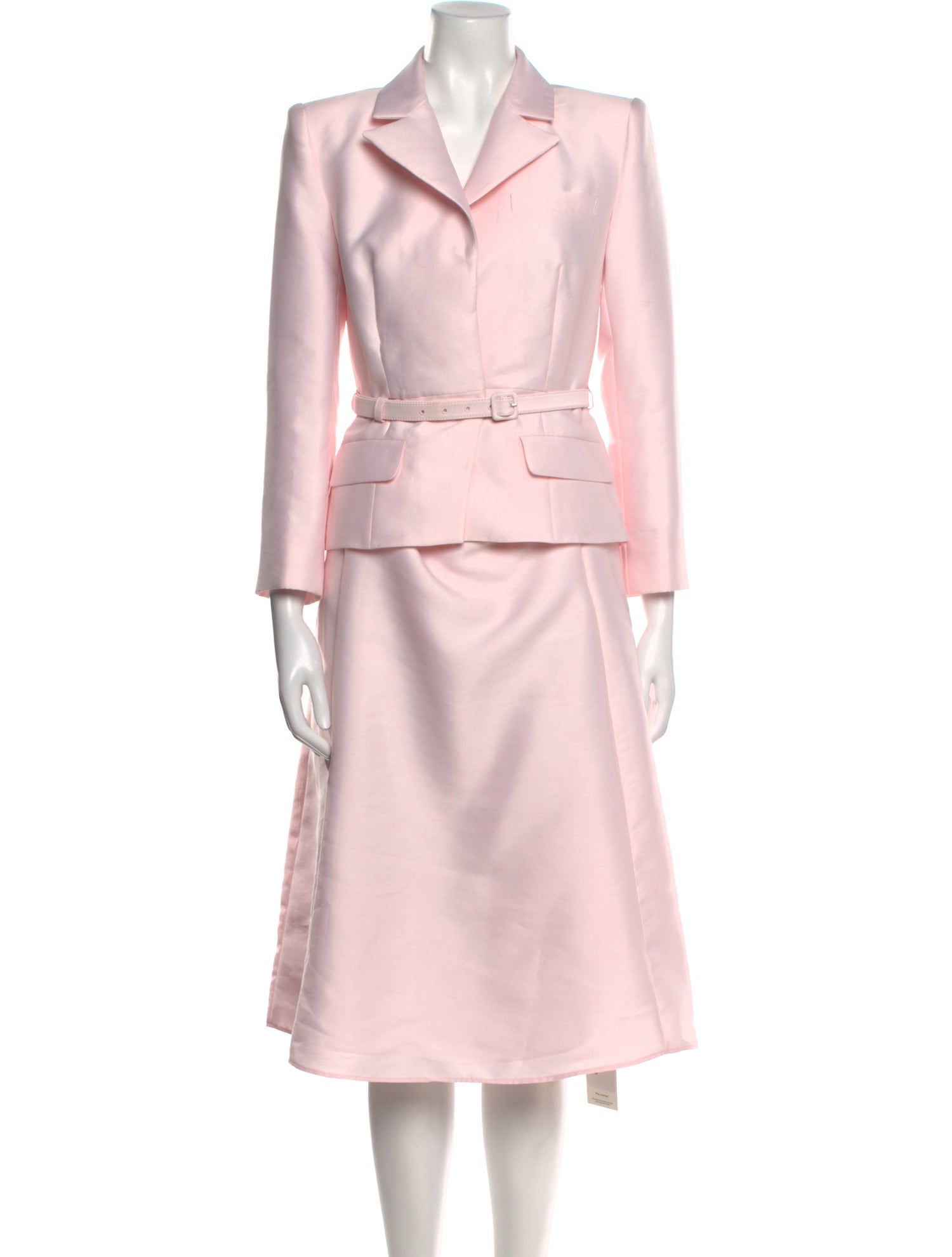 Self-Portrait Pink Tailored Taffeta Midi Dress Midi Length Dress