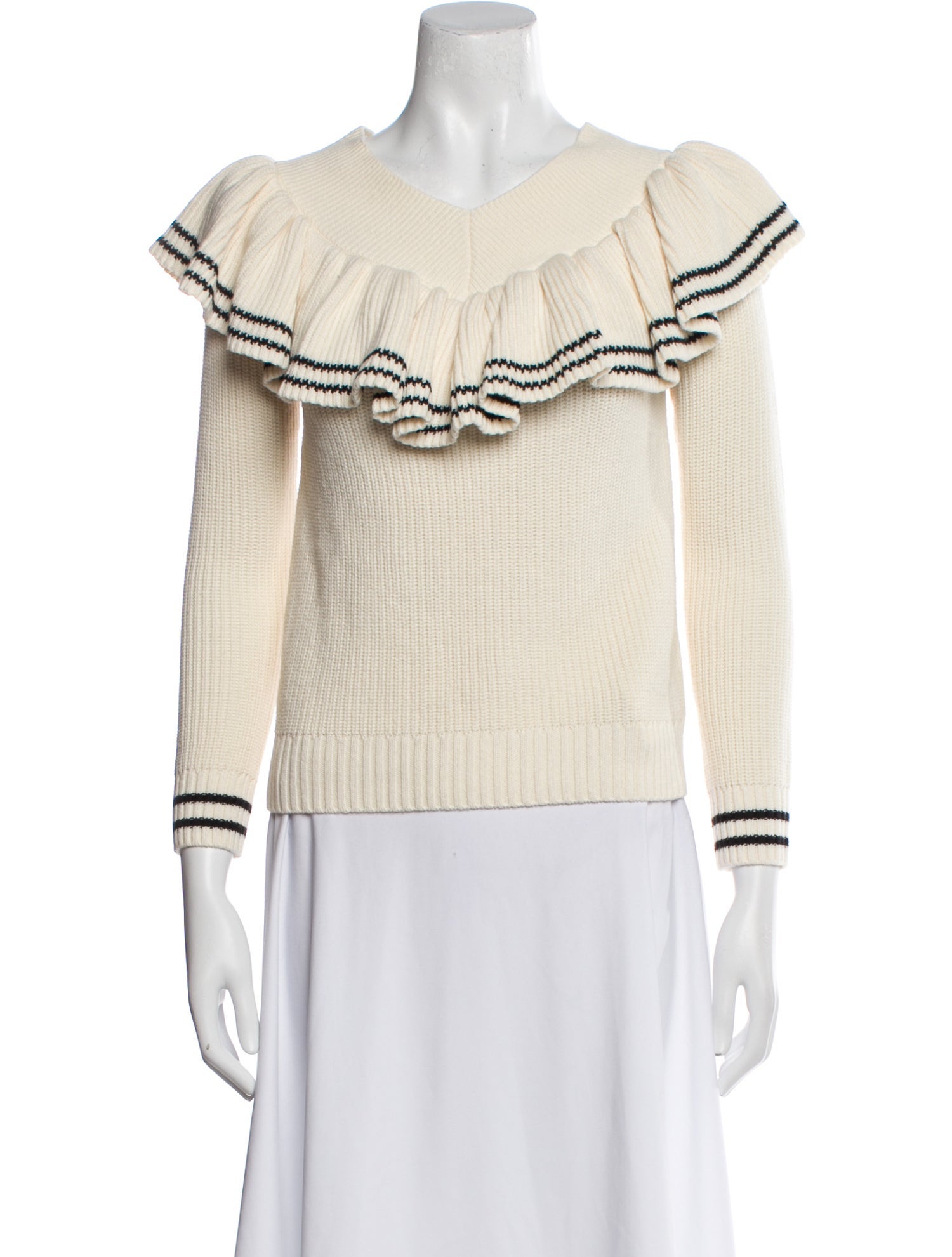 Self-Portrait Wool Colorblock Pattern Sweater