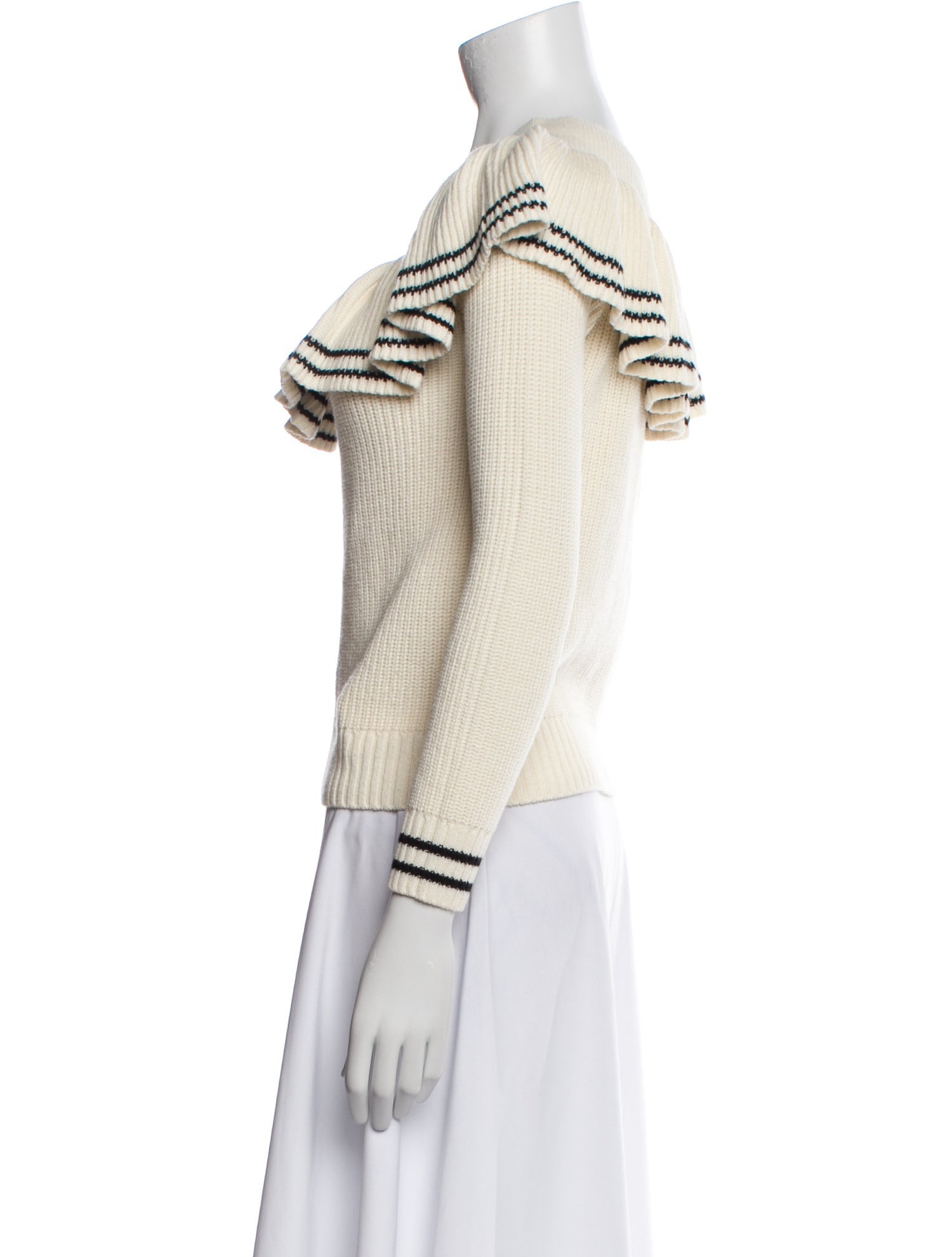 Self-Portrait Wool Colorblock Pattern Sweater