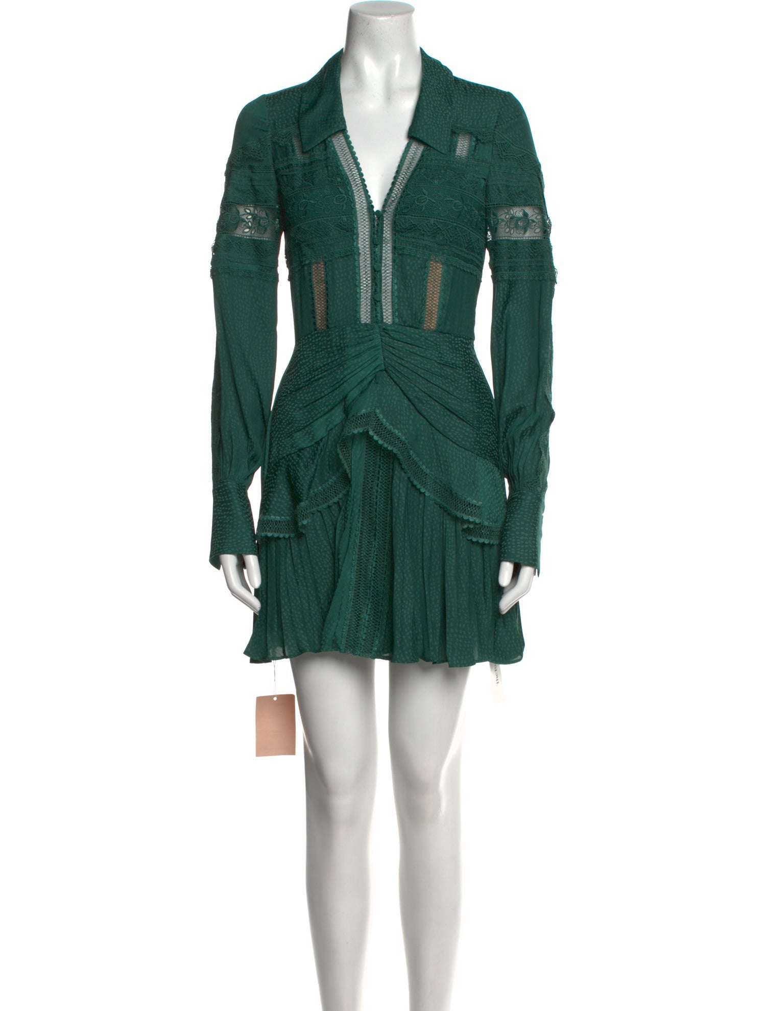 Self-Portrait V-Neck Mini Dress