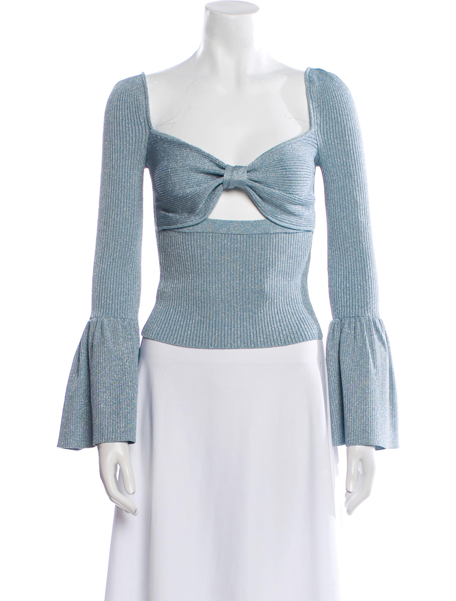 Self-Portrait Square Neckline Long Sleeve Crop Top w/ Tags