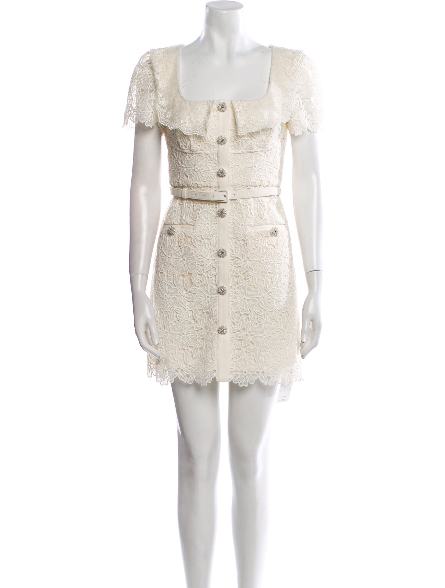 Self-Portrait Lace Pattern Mini Dress