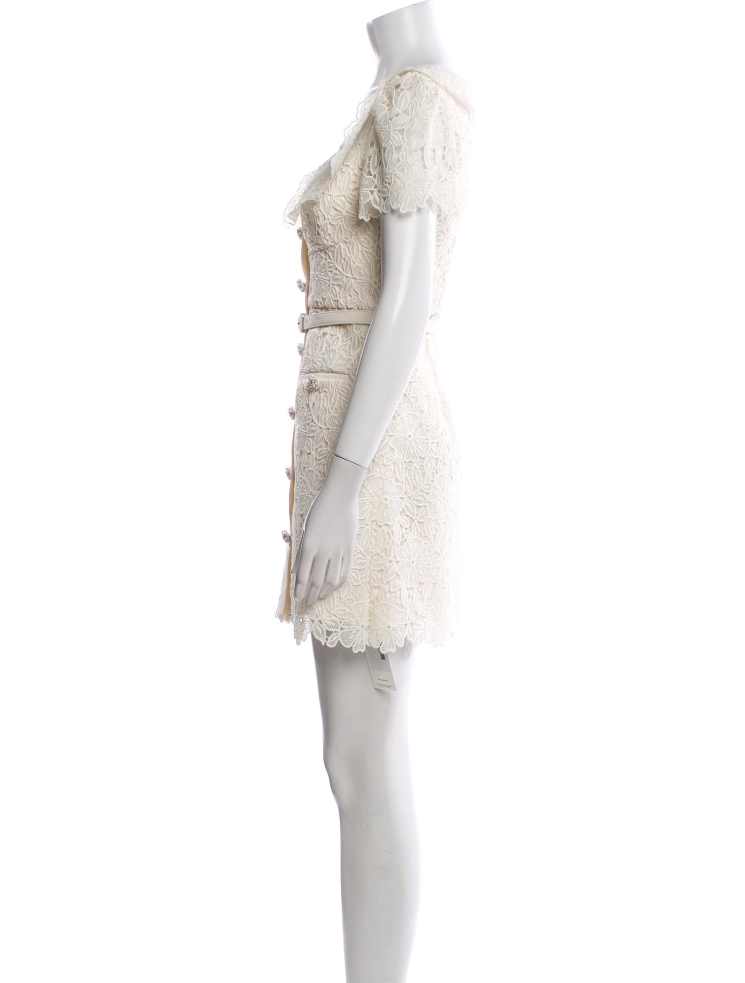 Self-Portrait Lace Pattern Mini Dress