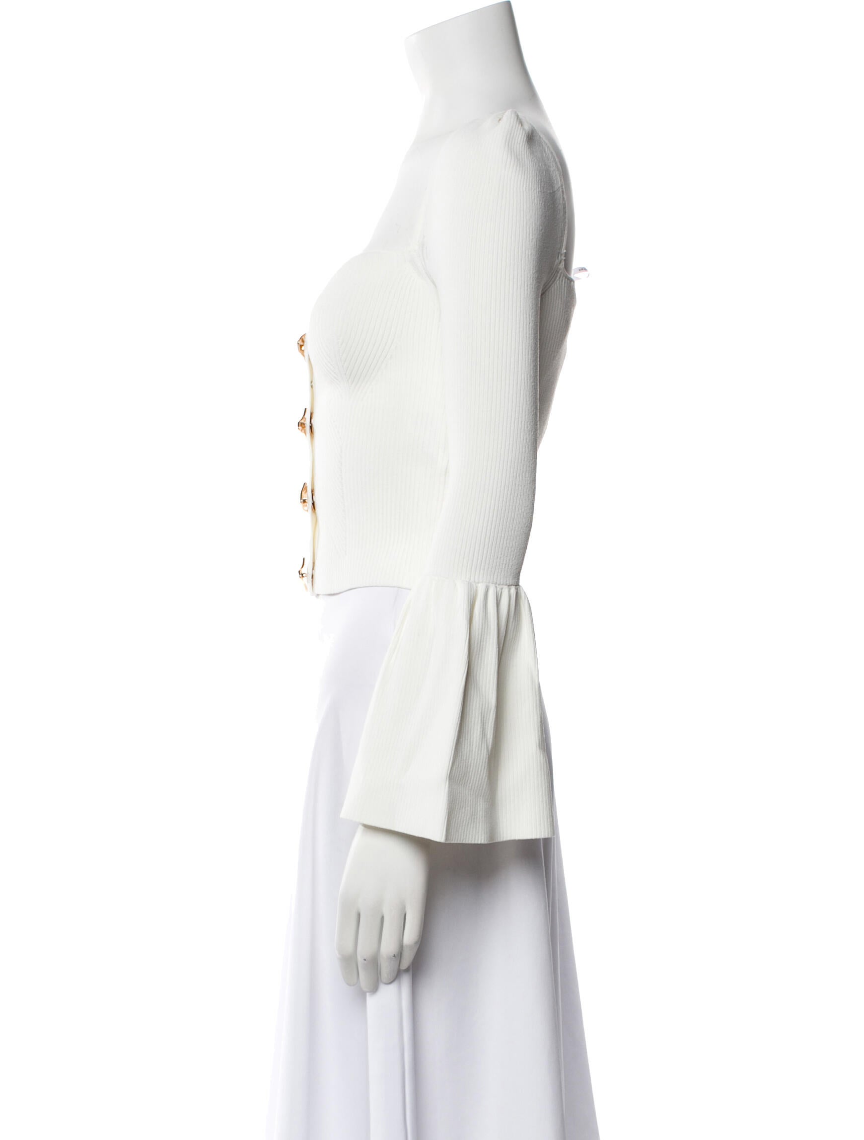 Self-Portrait Square Neckline Long Sleeve Crop Top w/ Tags