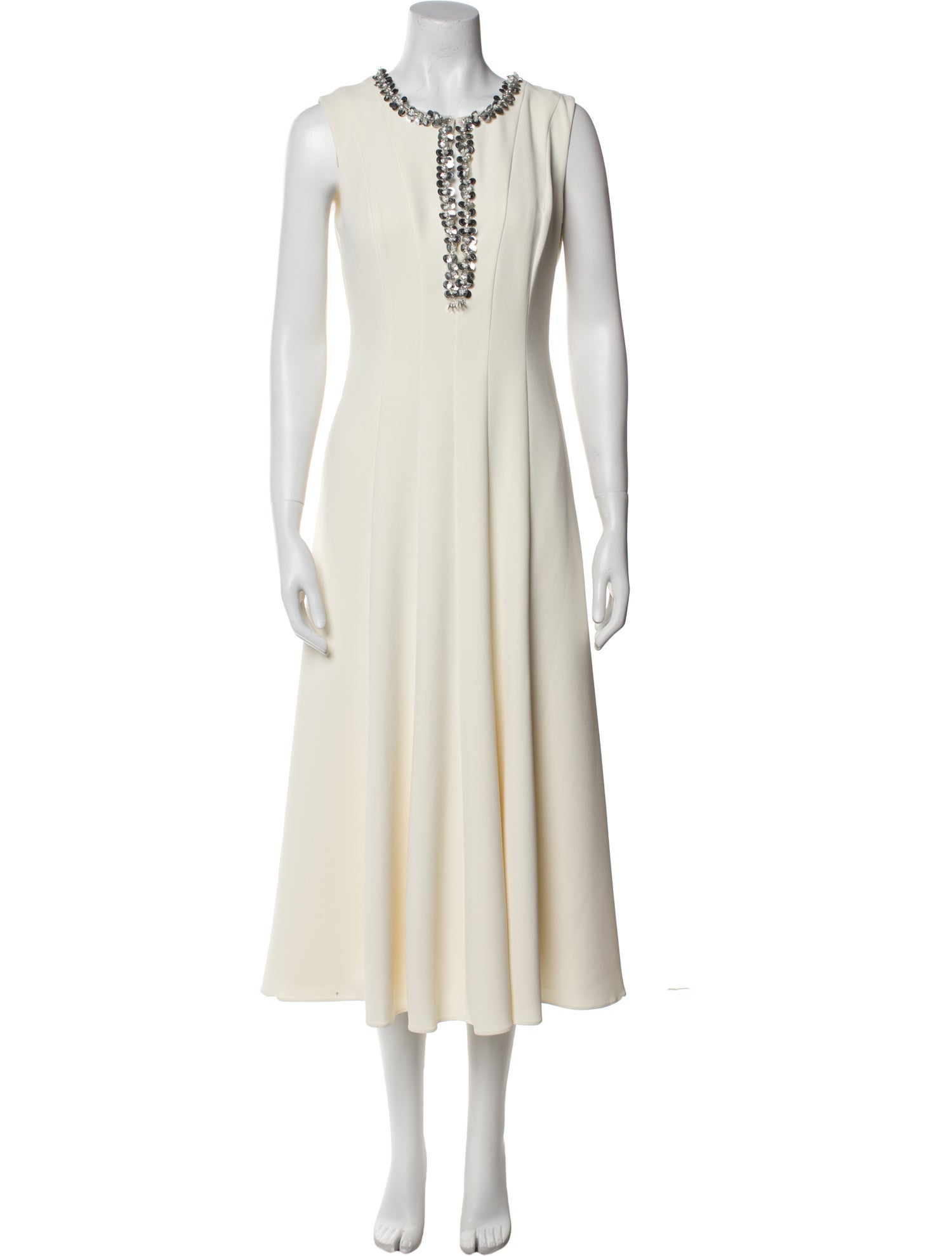 Self-Portrait Crew Neck Long Dress