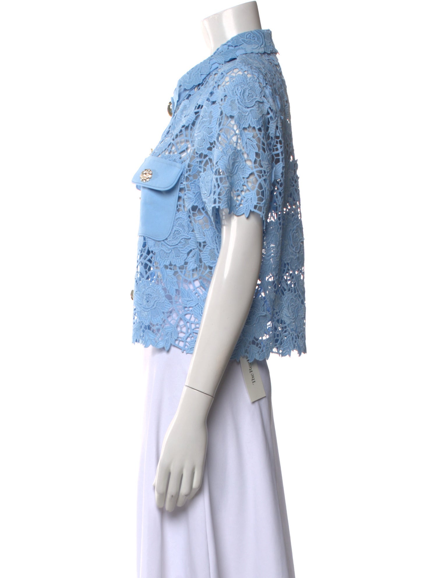 Self-Portrait Floral Print Short Sleeve Crop Top w/ Tags