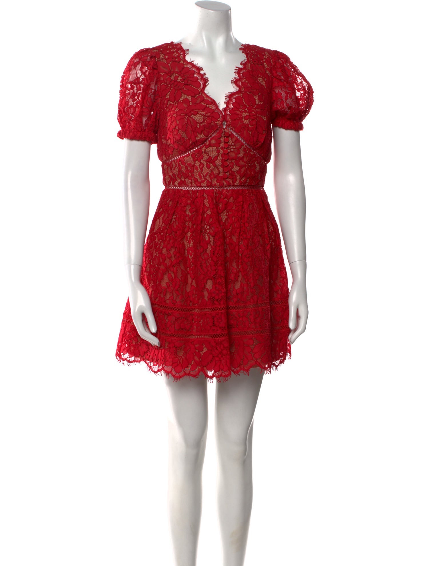 Self-Portrait Lace Pattern Mini Dress