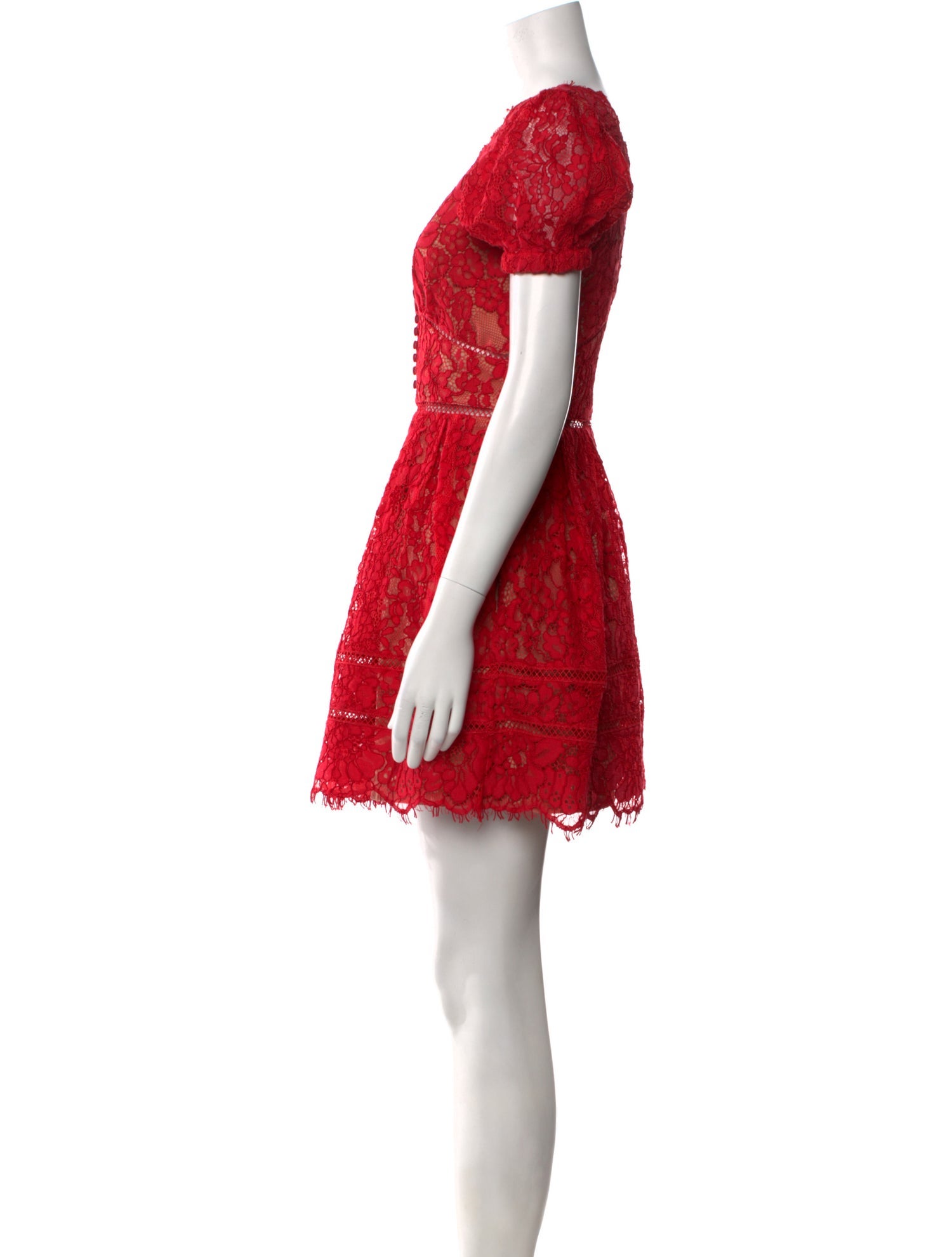 Self-Portrait Lace Pattern Mini Dress