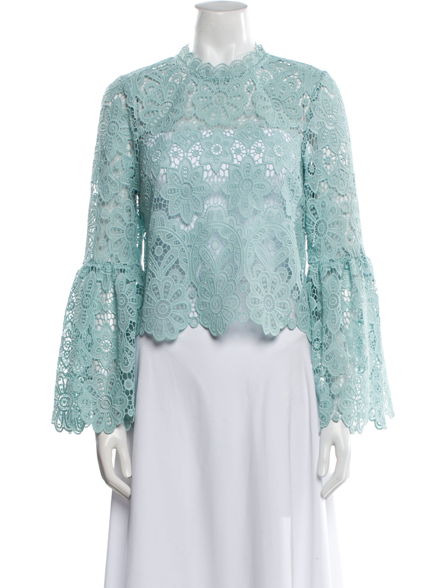 Self-Portrait Lace Pattern Mock Neck Top w/ Tags