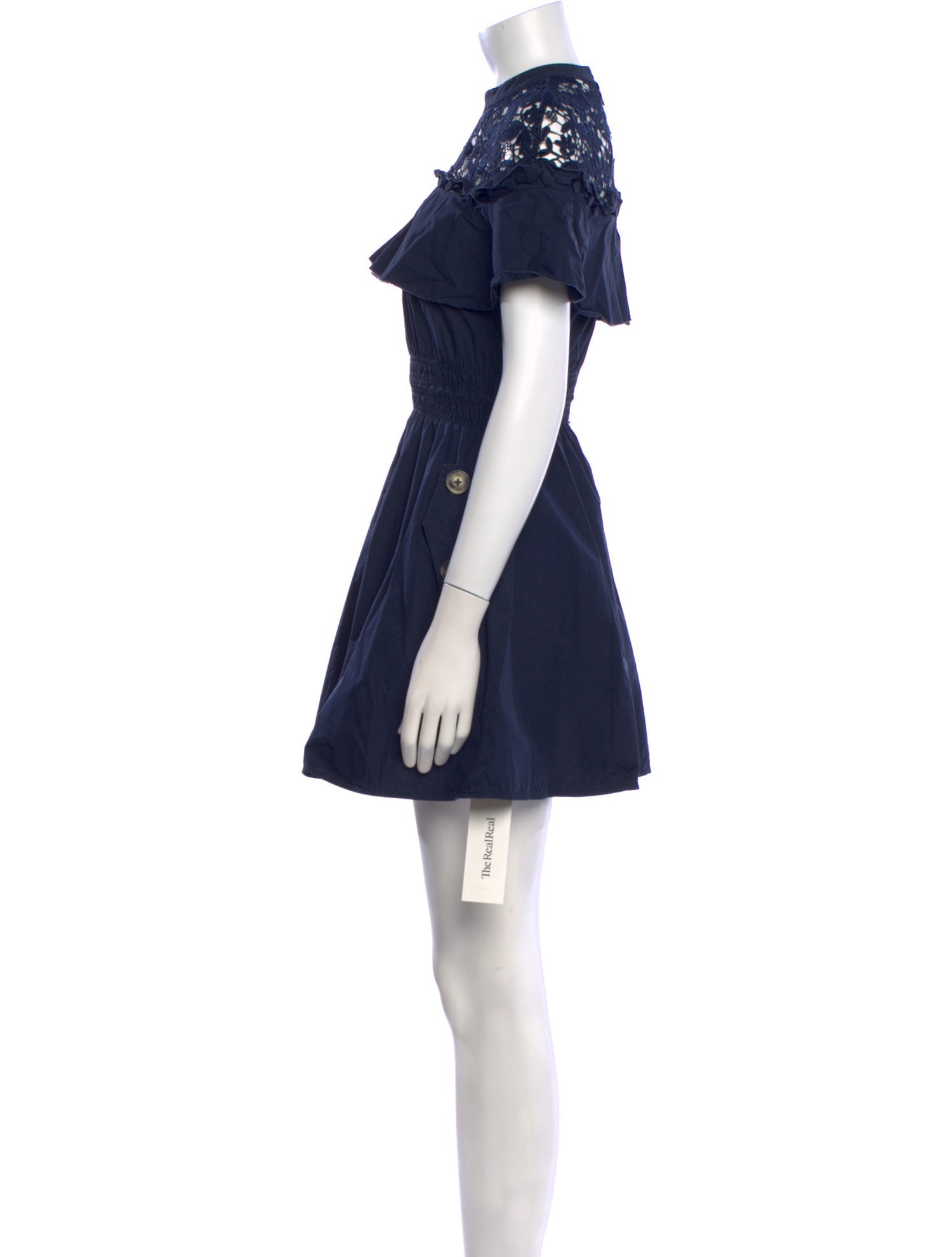 Self-Portrait Mock Neck Mini Dress