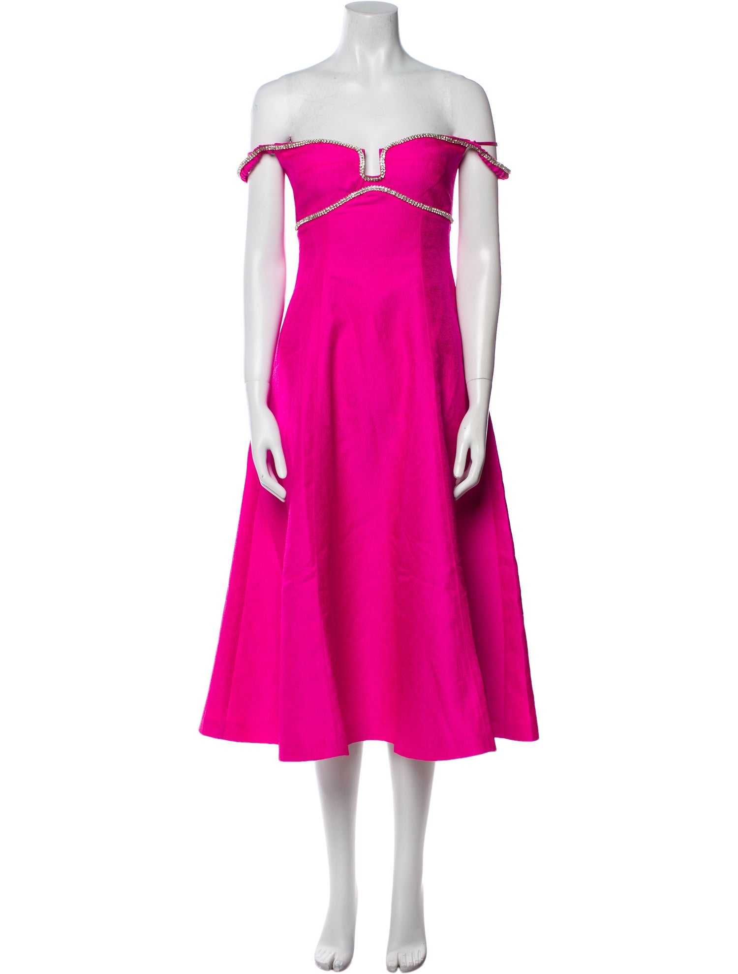 Self-Portrait Off-The-Shoulder Midi Length Dress