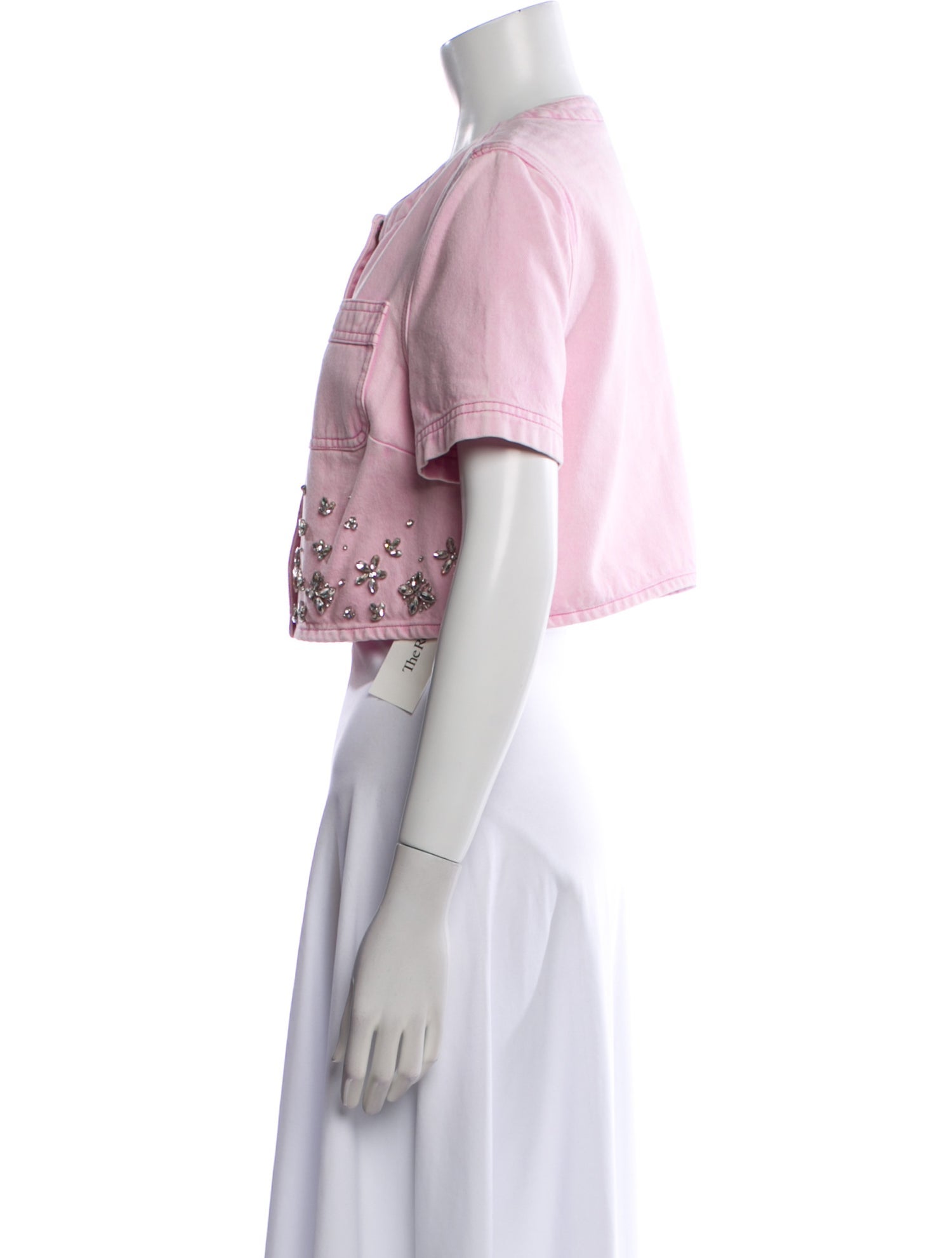 Self-Portrait Printed Crew Neck Crop Top