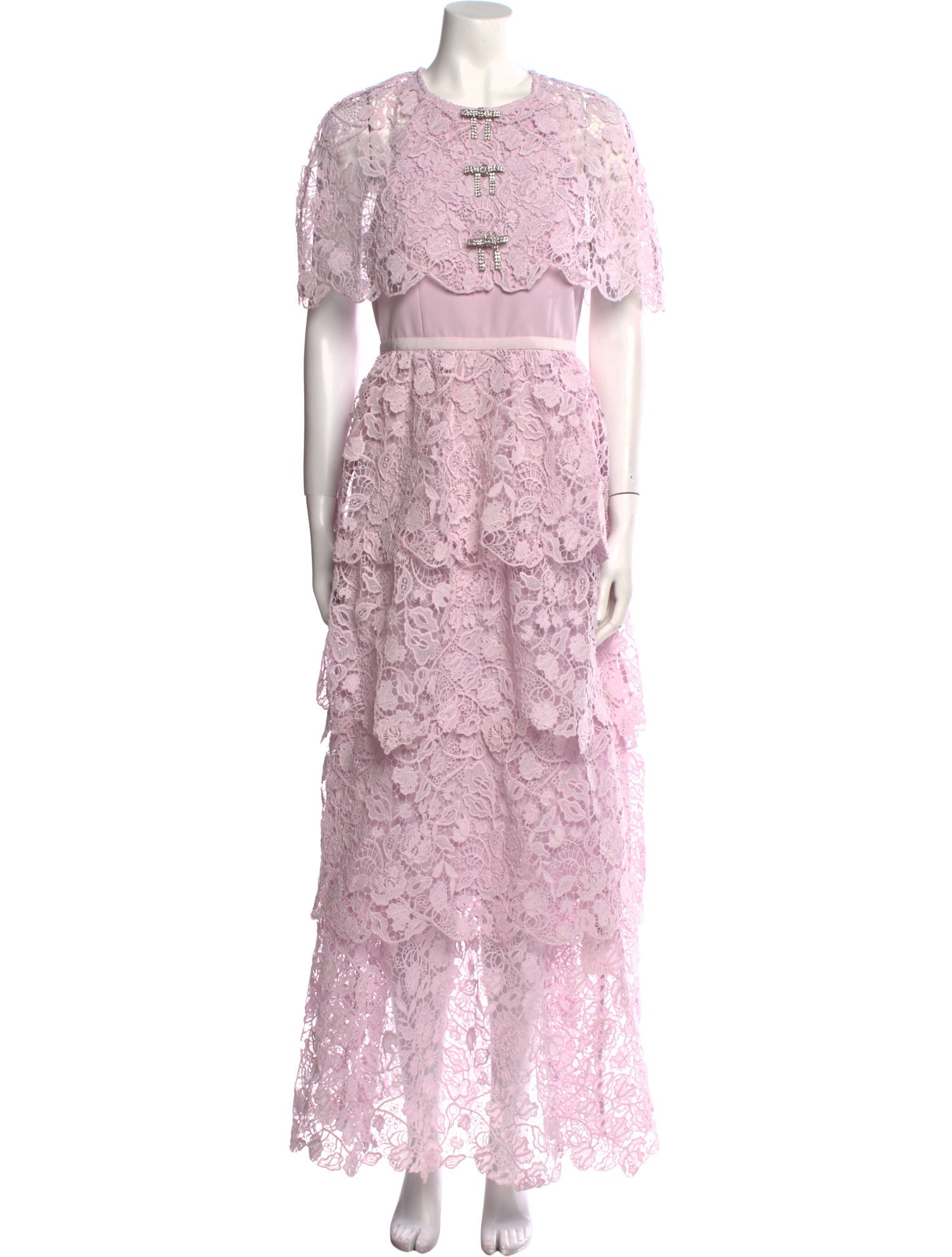 Self-Portrait Lace Pattern Long Dress