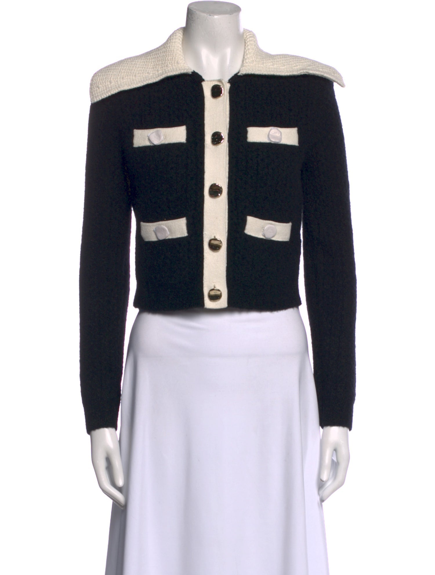 Self-Portrait Alpaca Colorblock Pattern Sweater