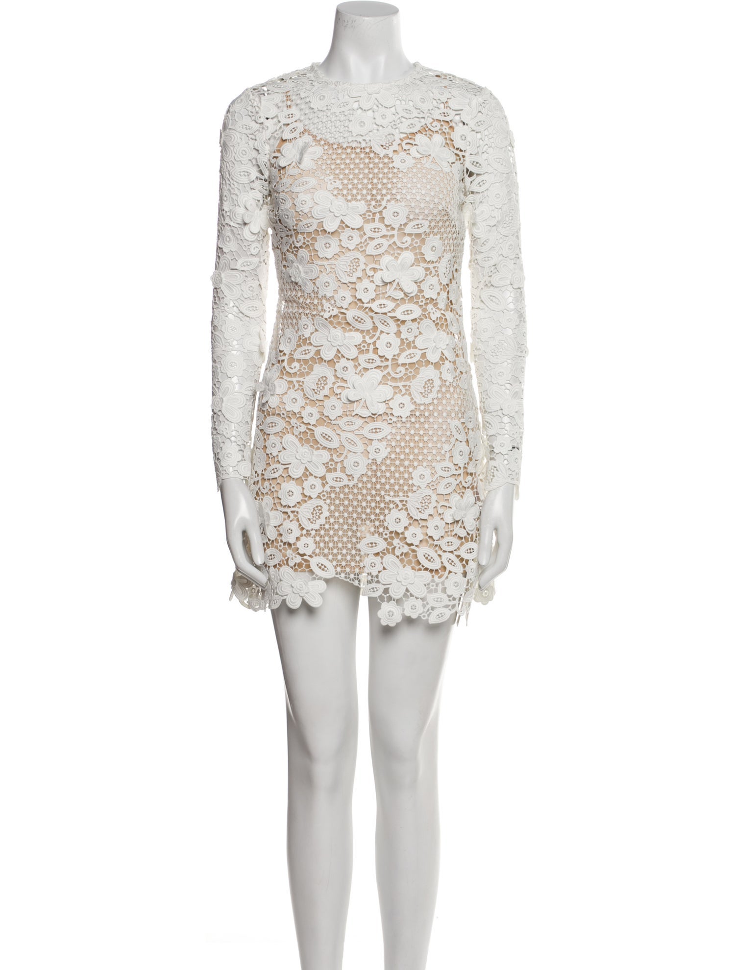 Self-Portrait Lace Pattern Mini Dress