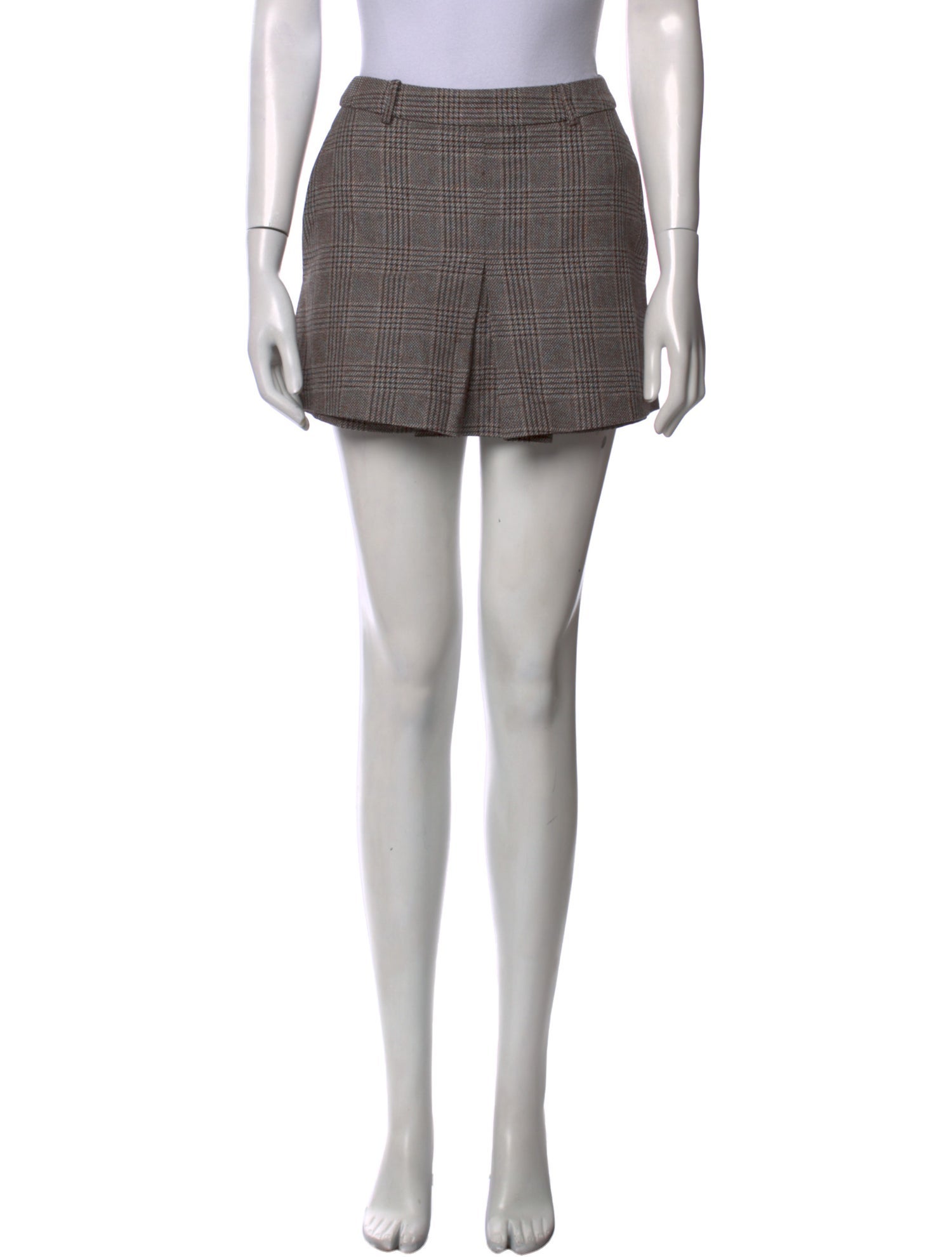 Self-Portrait Plaid Print Mini Shorts