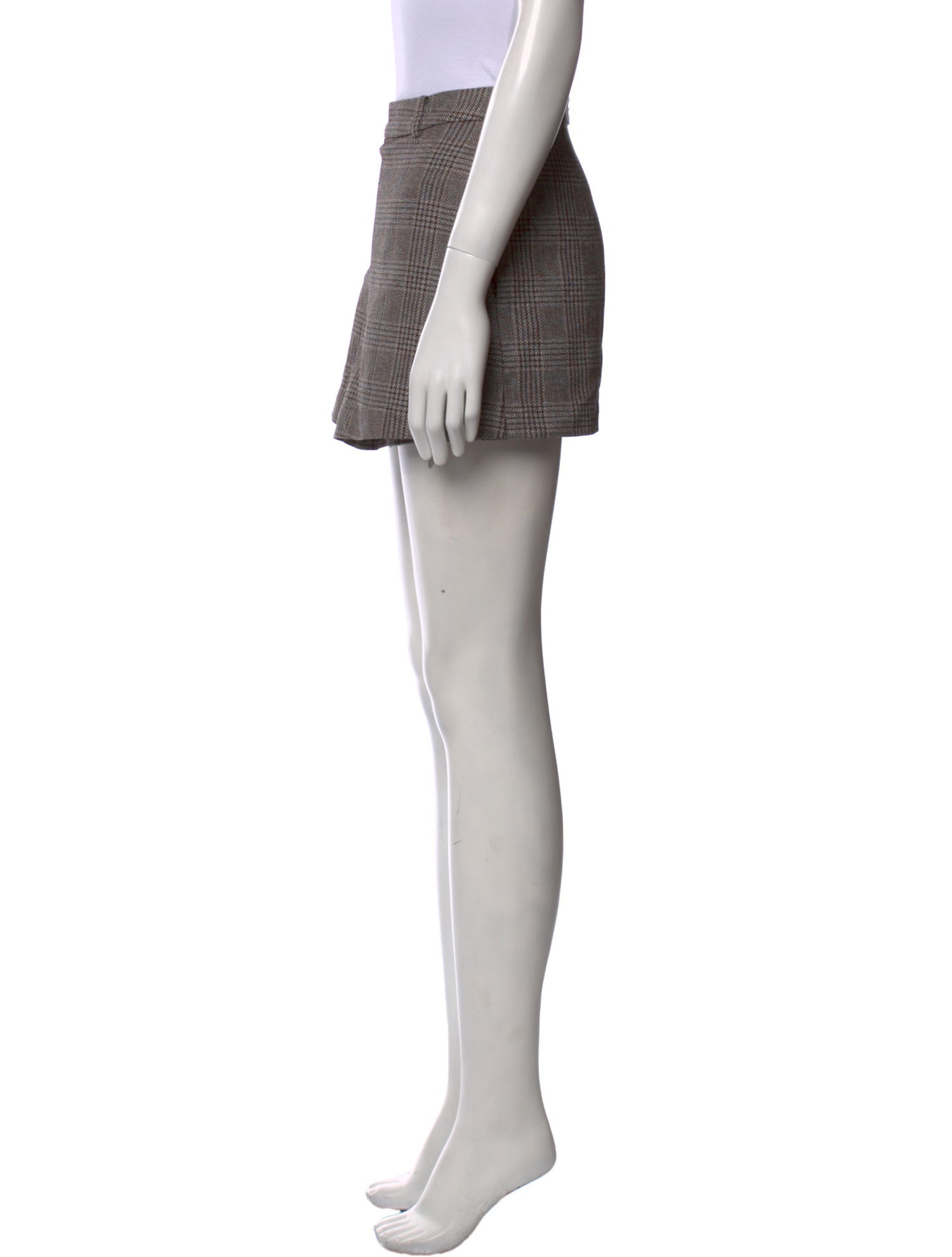 Self-Portrait Plaid Print Mini Shorts