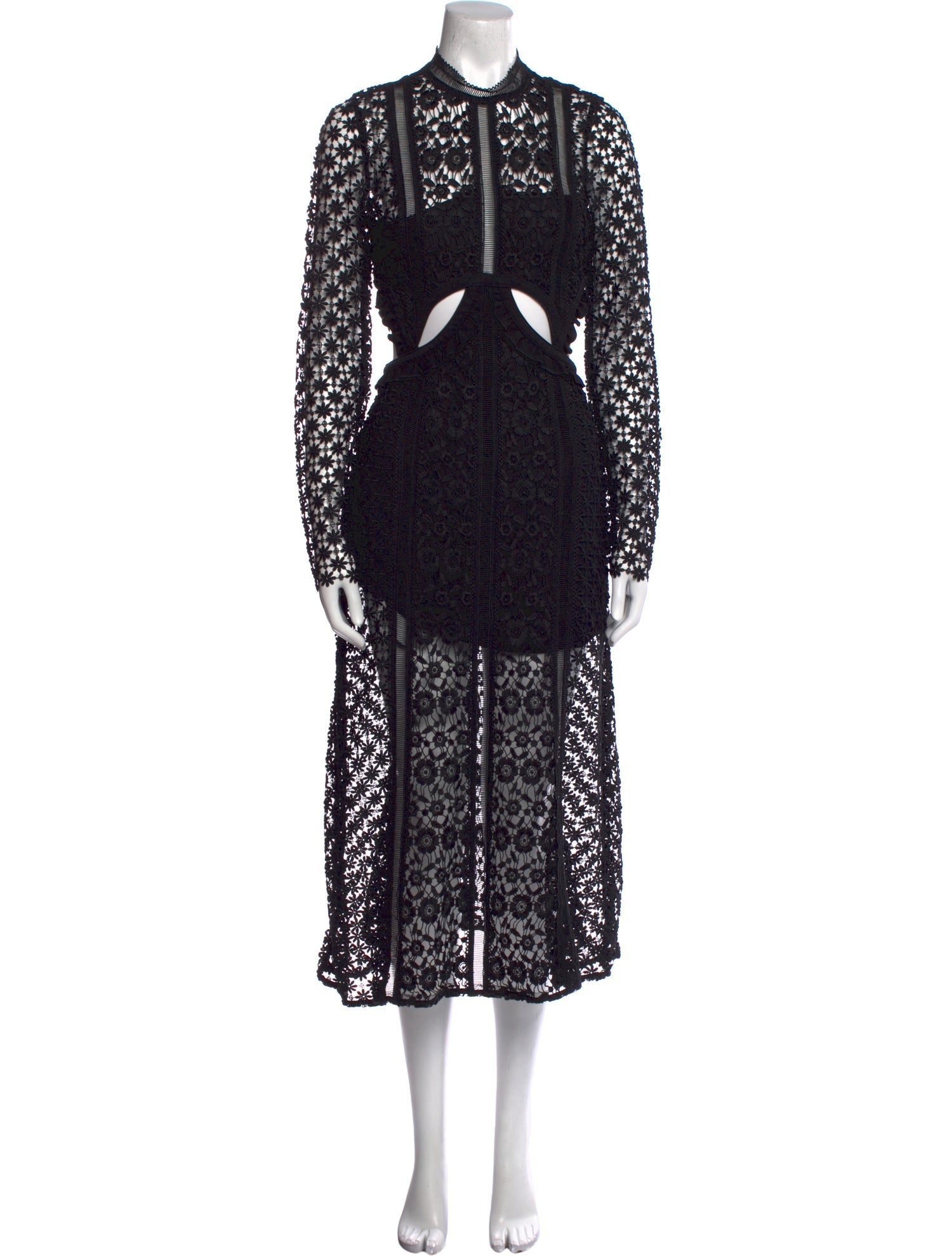 Self-Portrait Lace Pattern Long Dress