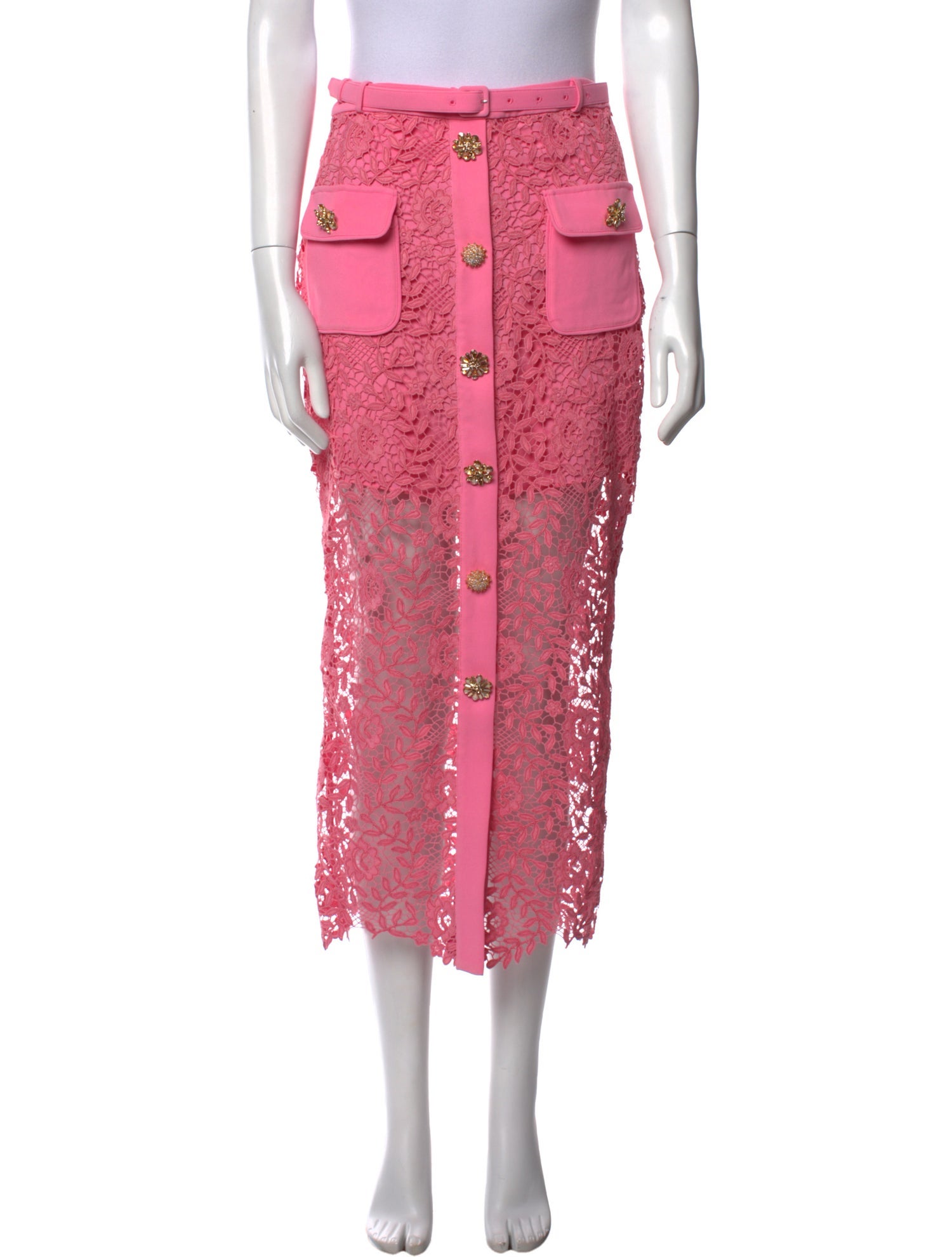 Self-Portrait Crystal Embellishments Midi Length Skirt