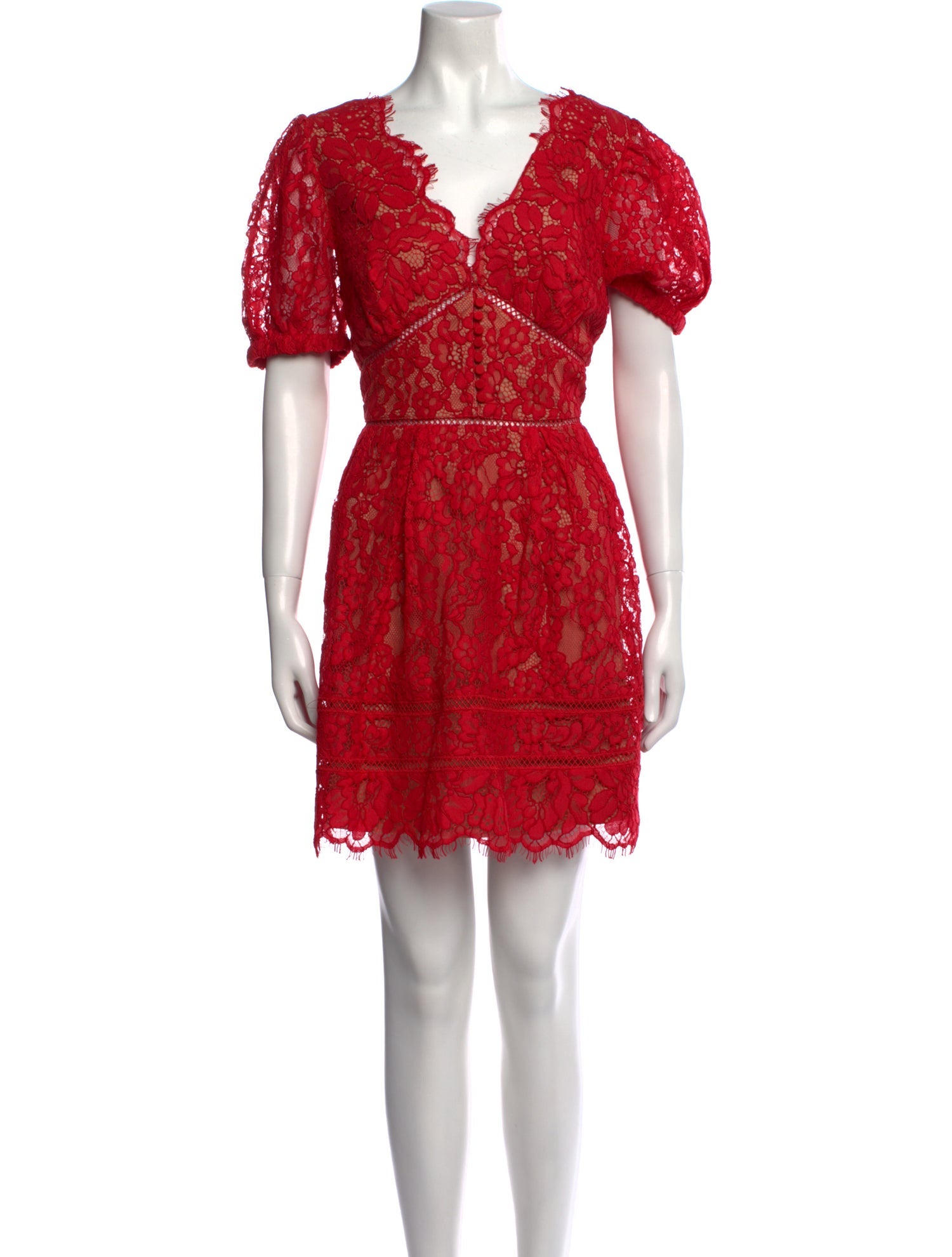 Self-Portrait Lace Pattern Mini Dress
